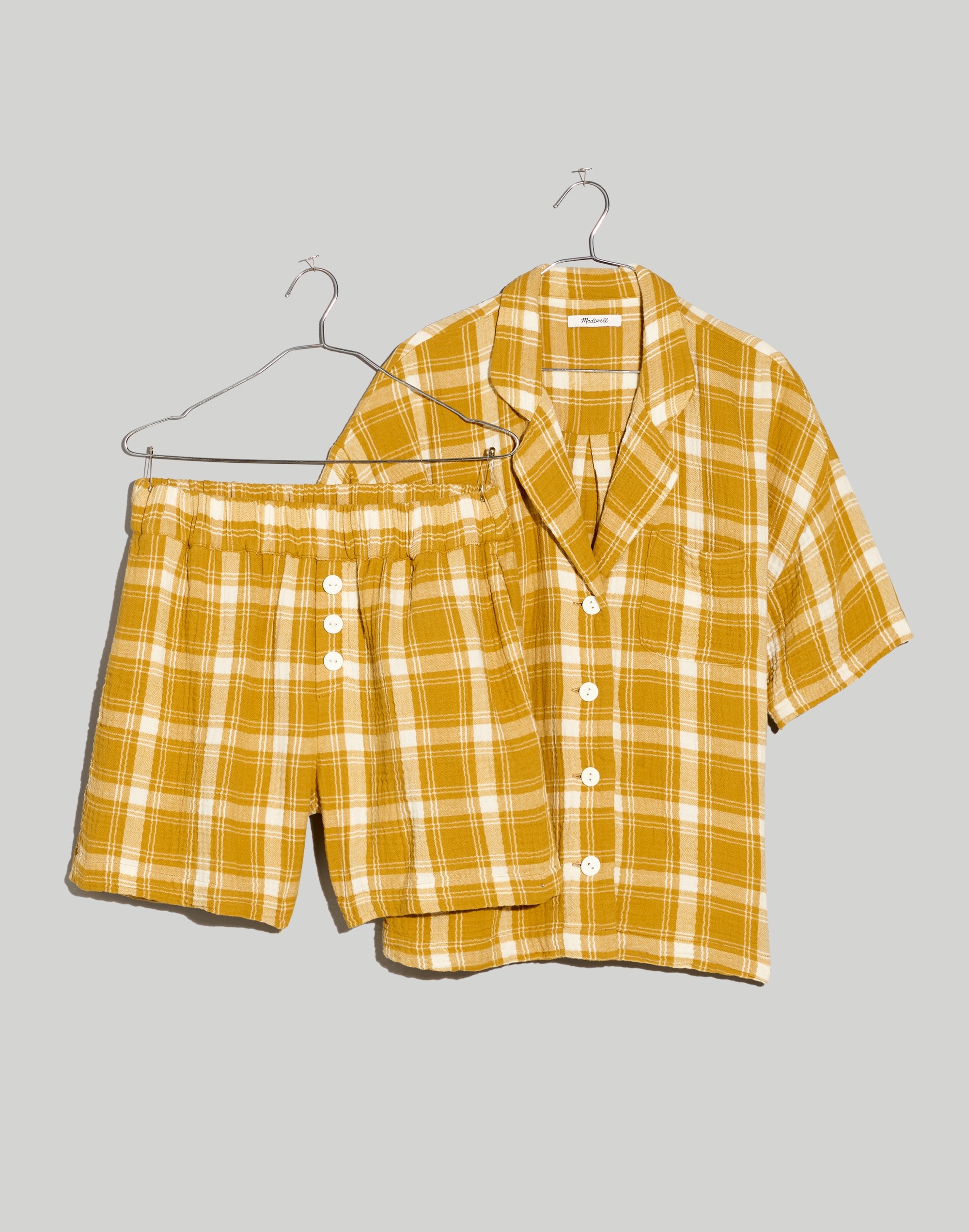 Lightestspun Oversized Short Pajama Set in Plaid
