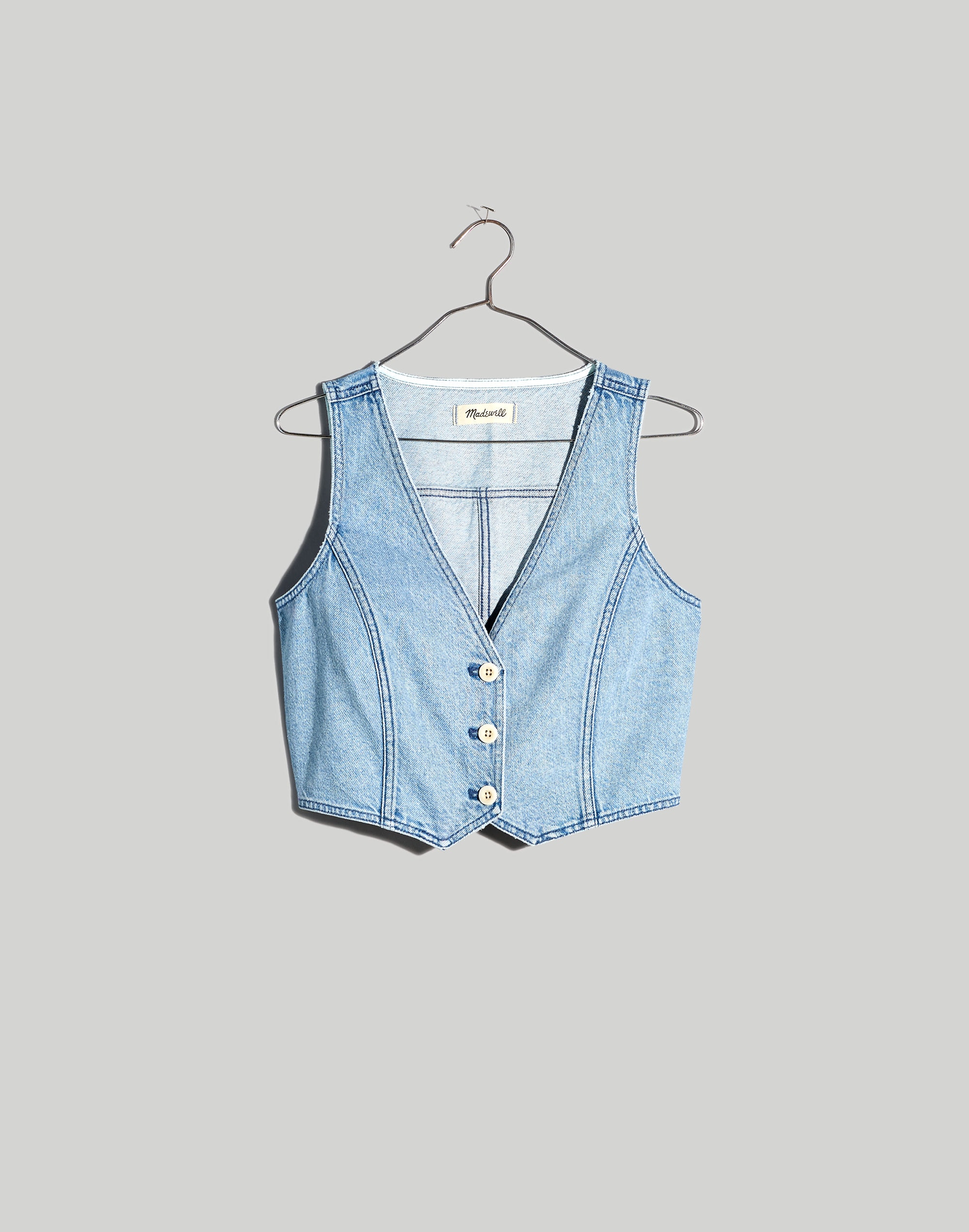 Cotton-Hemp Denim Katrina Crop Vest Top