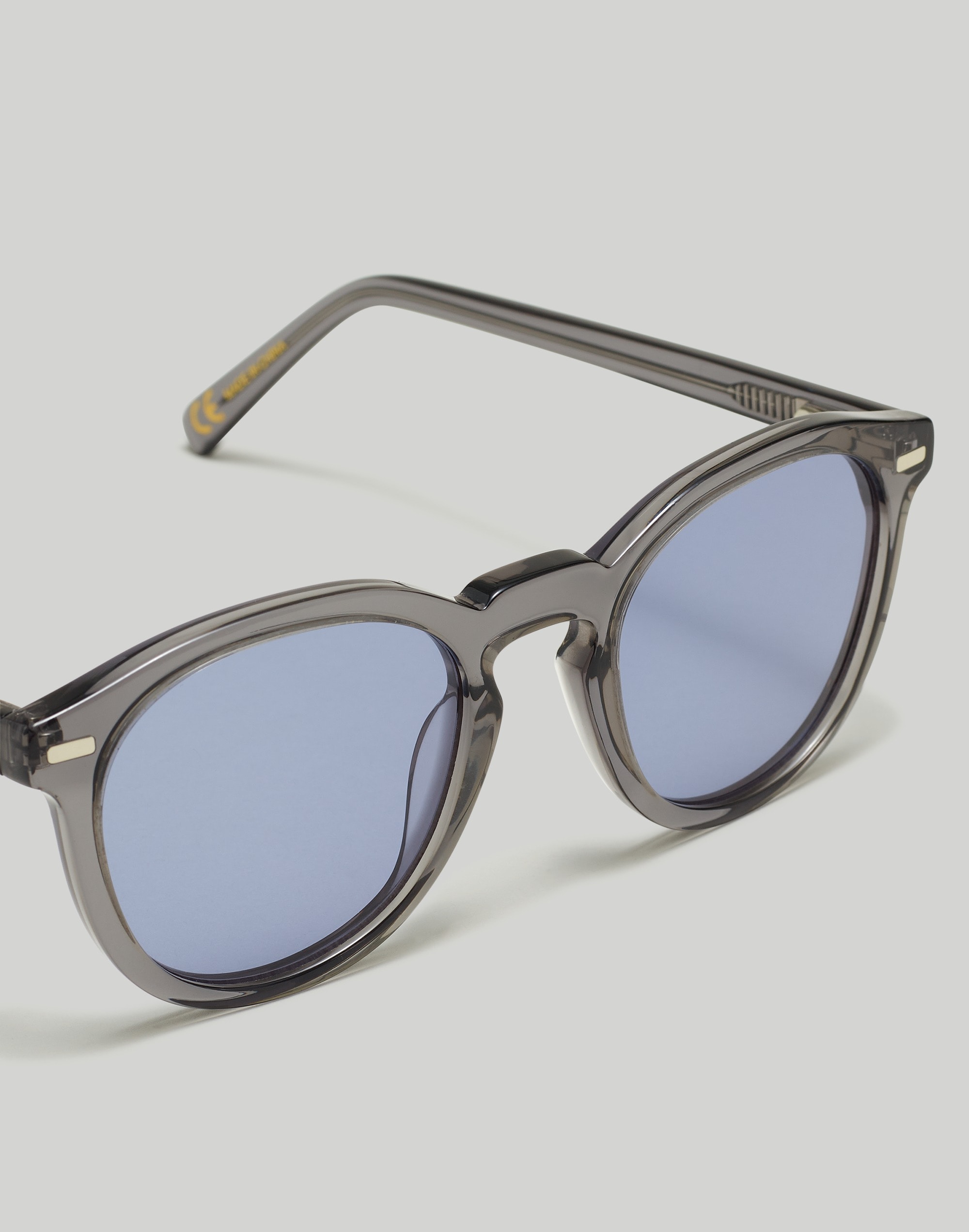 Round Acetate Sunglasses in curfew image 3