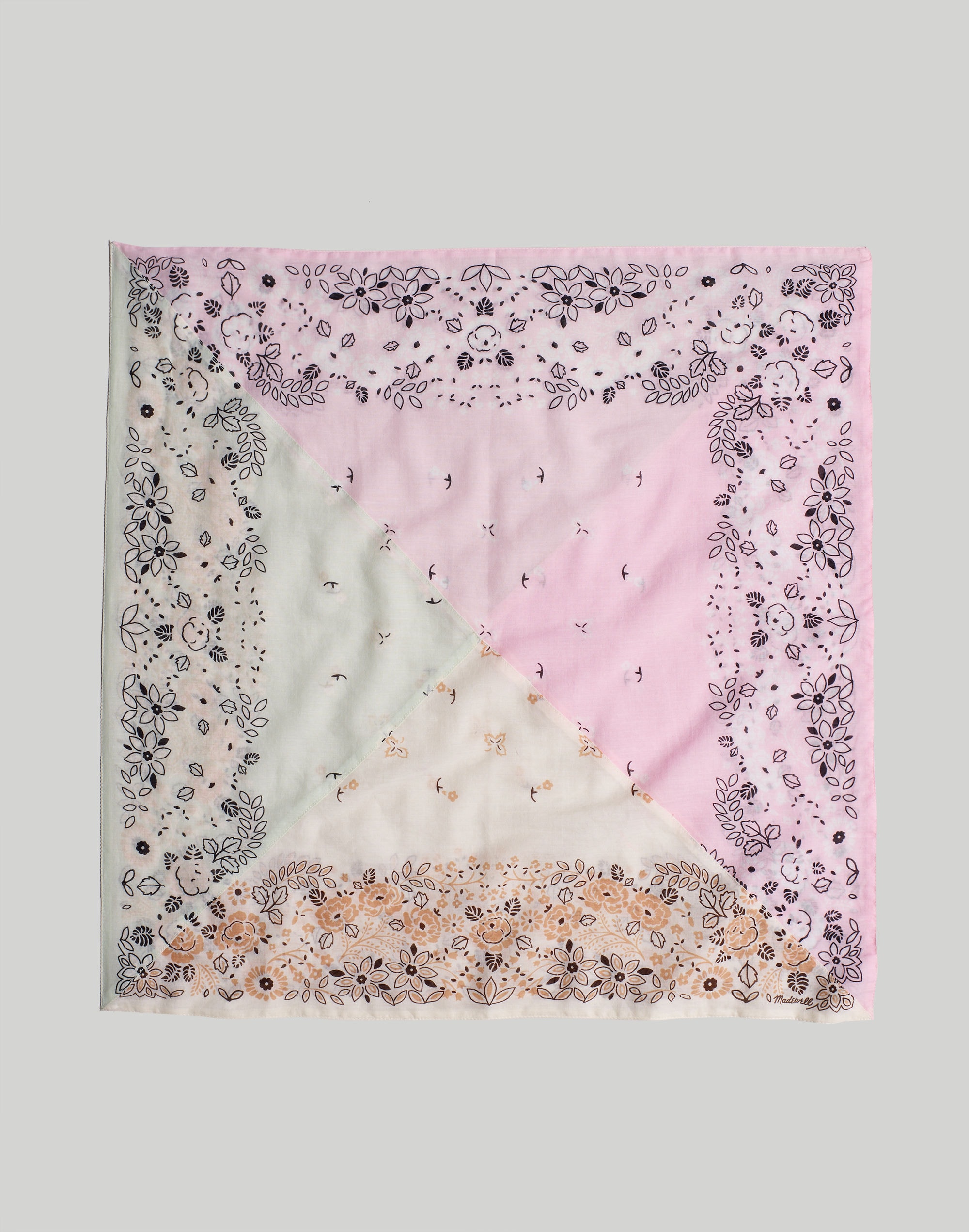 Print-Mix Pieced Cotton Bandana