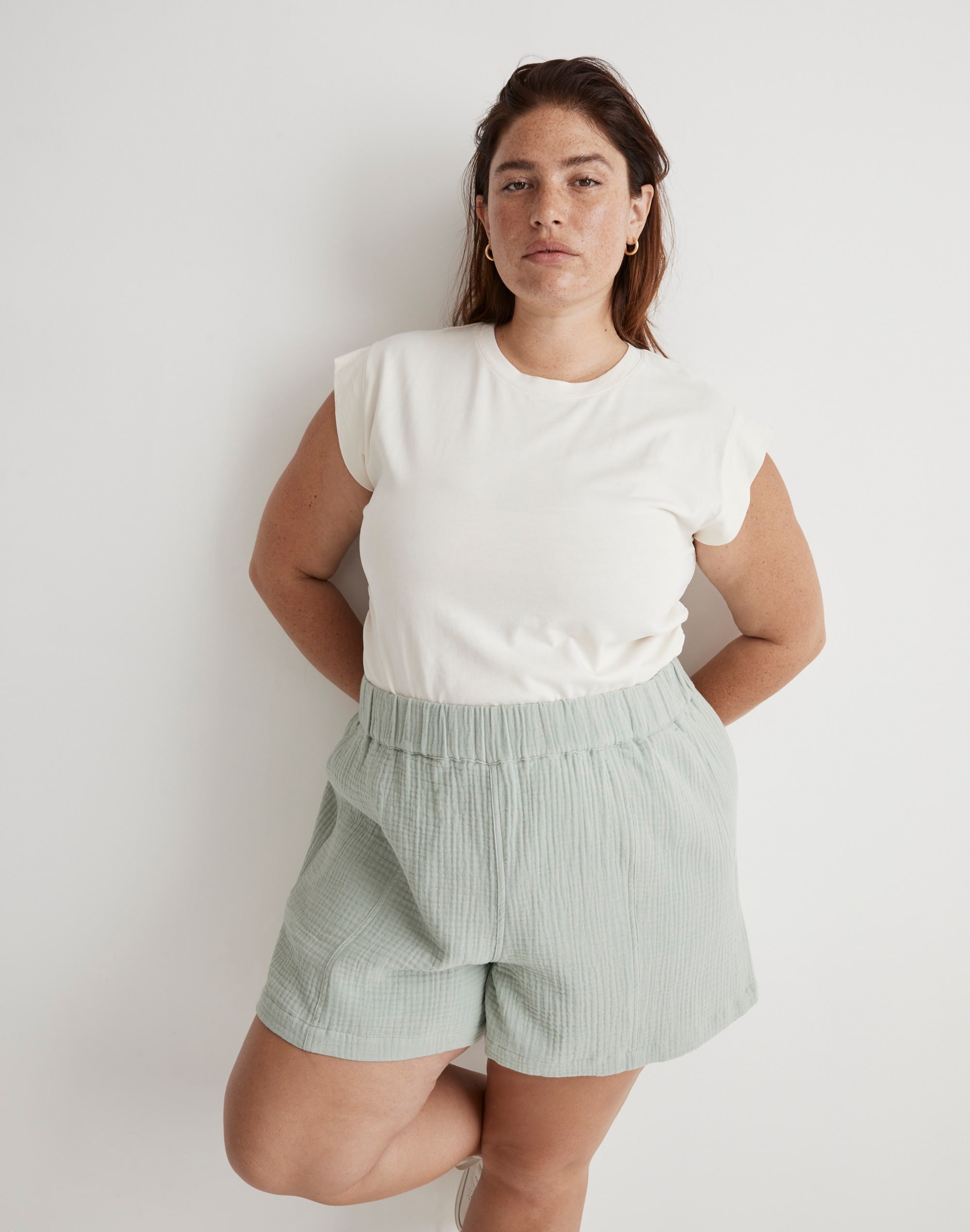 Plus Easy Pull-On Shorts in Lightspun