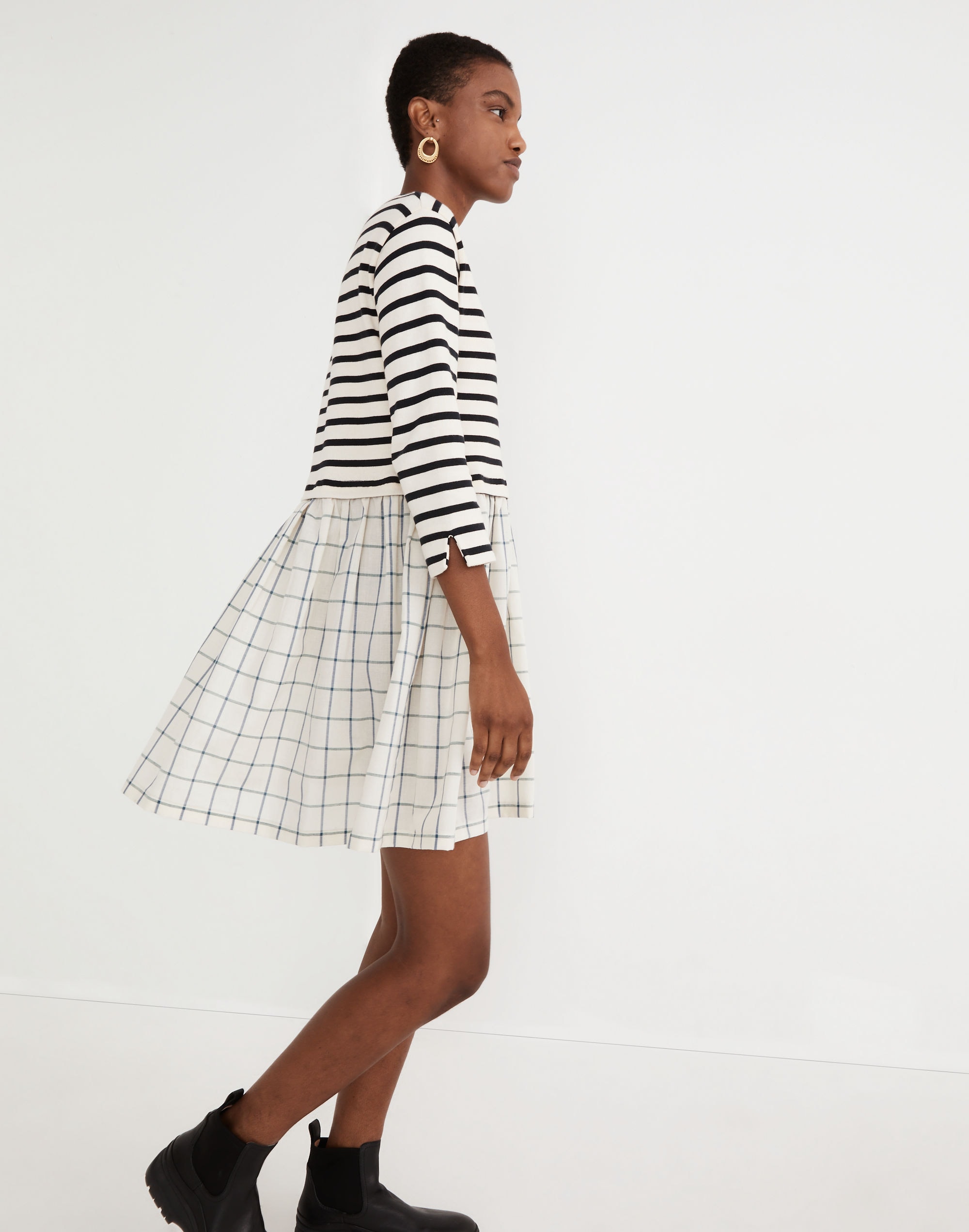 Madewell x Rentrayage Upcycled Print-Mix Midi Dress