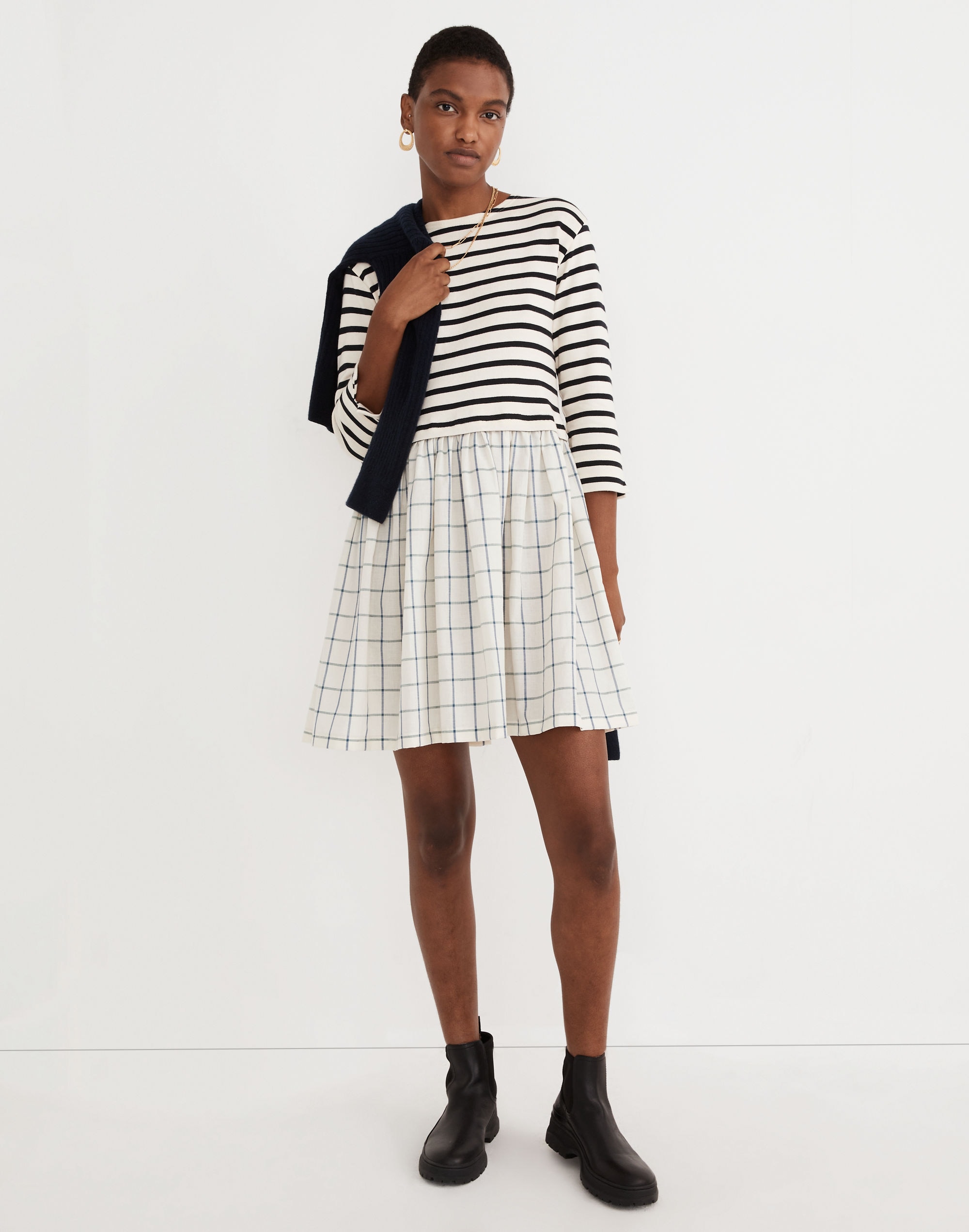 Madewell x Rentrayage Upcycled Print-Mix Midi Dress