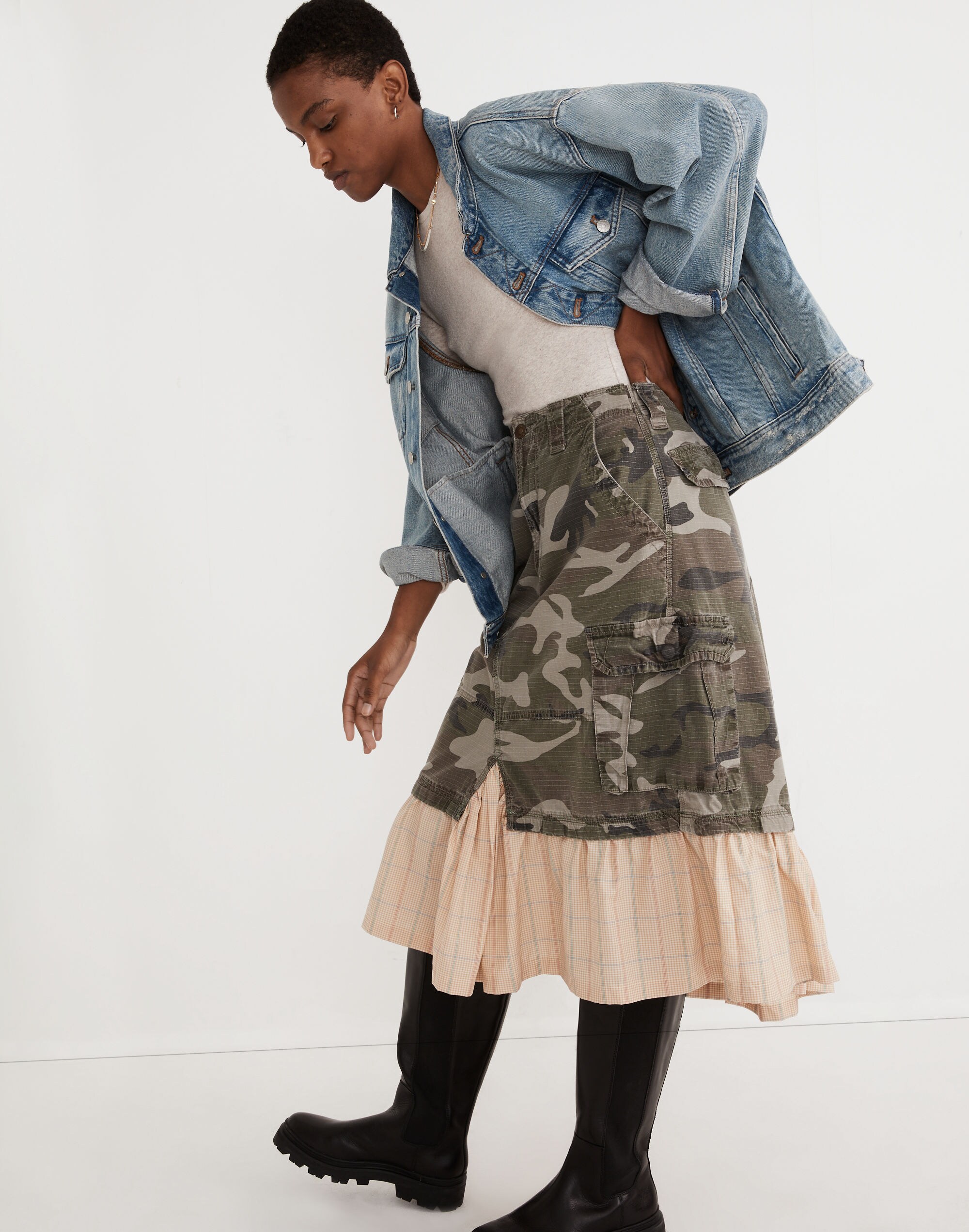 Madewell x Rentrayage Upcycled Camo Skirt