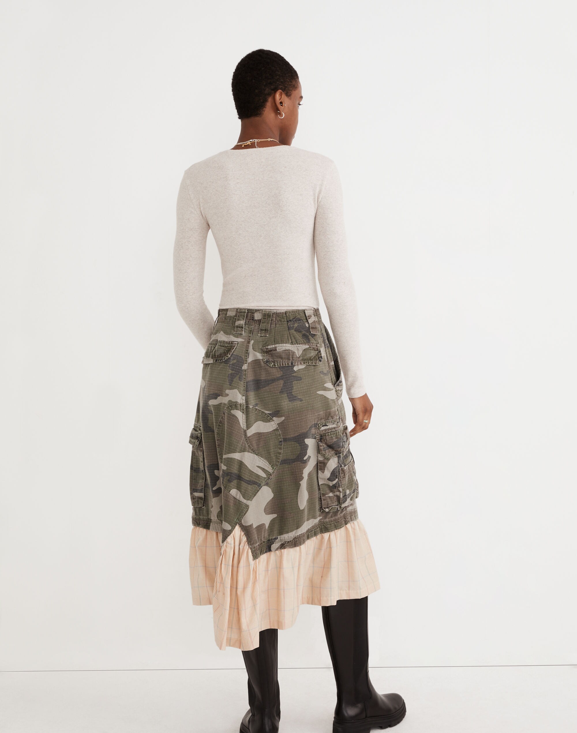 Madewell x Rentrayage Upcycled Camo Skirt