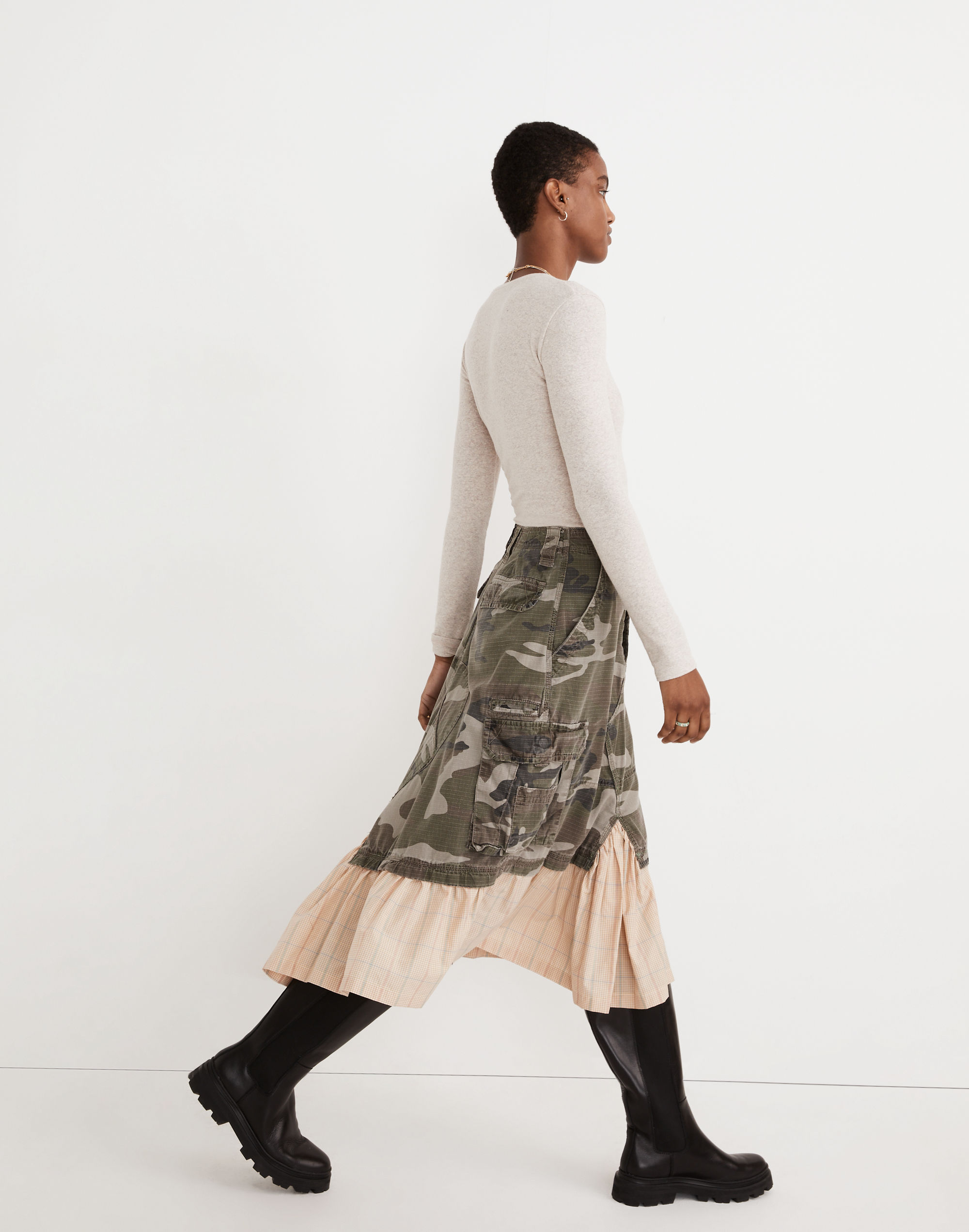 Madewell x Rentrayage Upcycled Camo Skirt