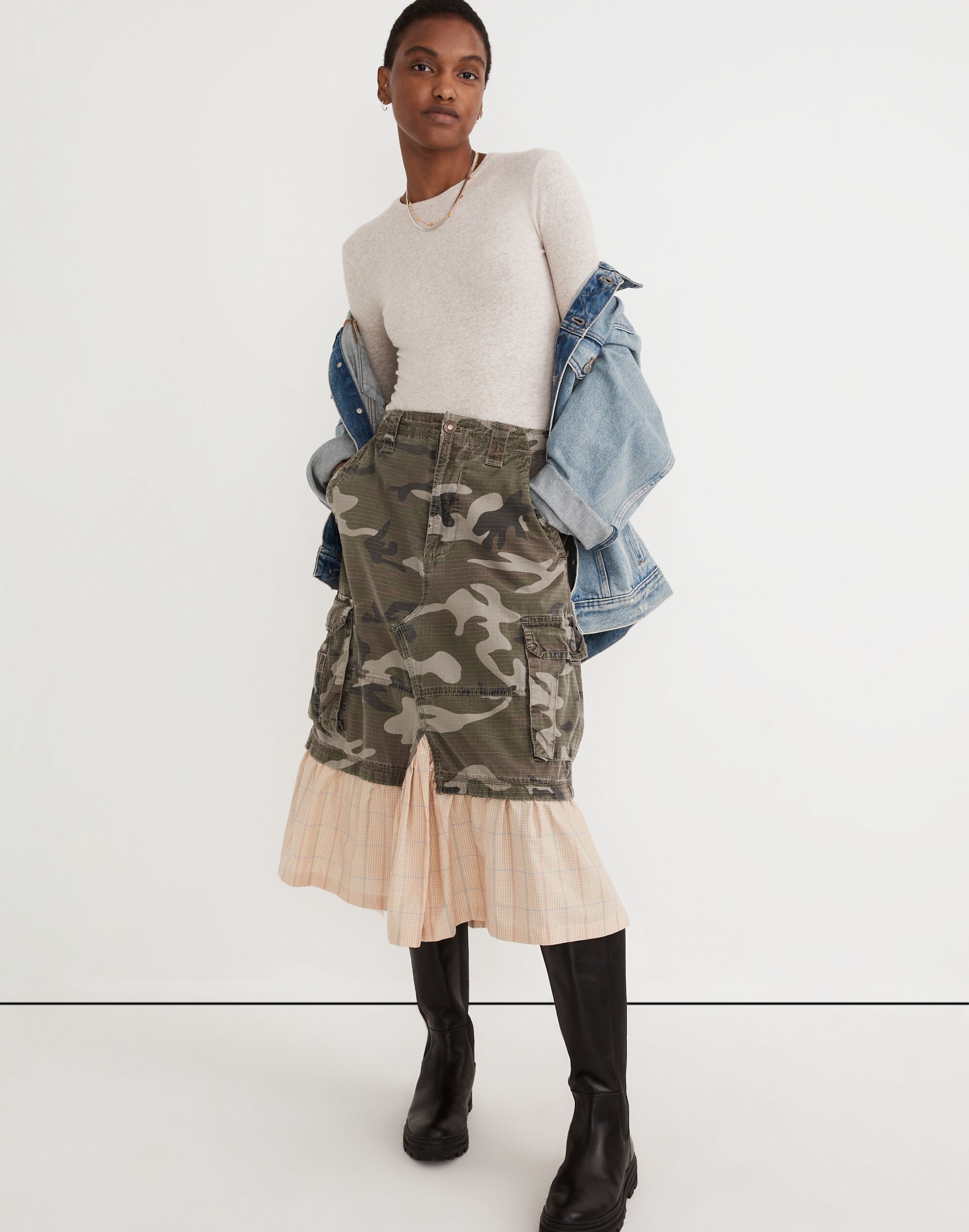 Madewell x Rentrayage Upcycled Camo Skirt