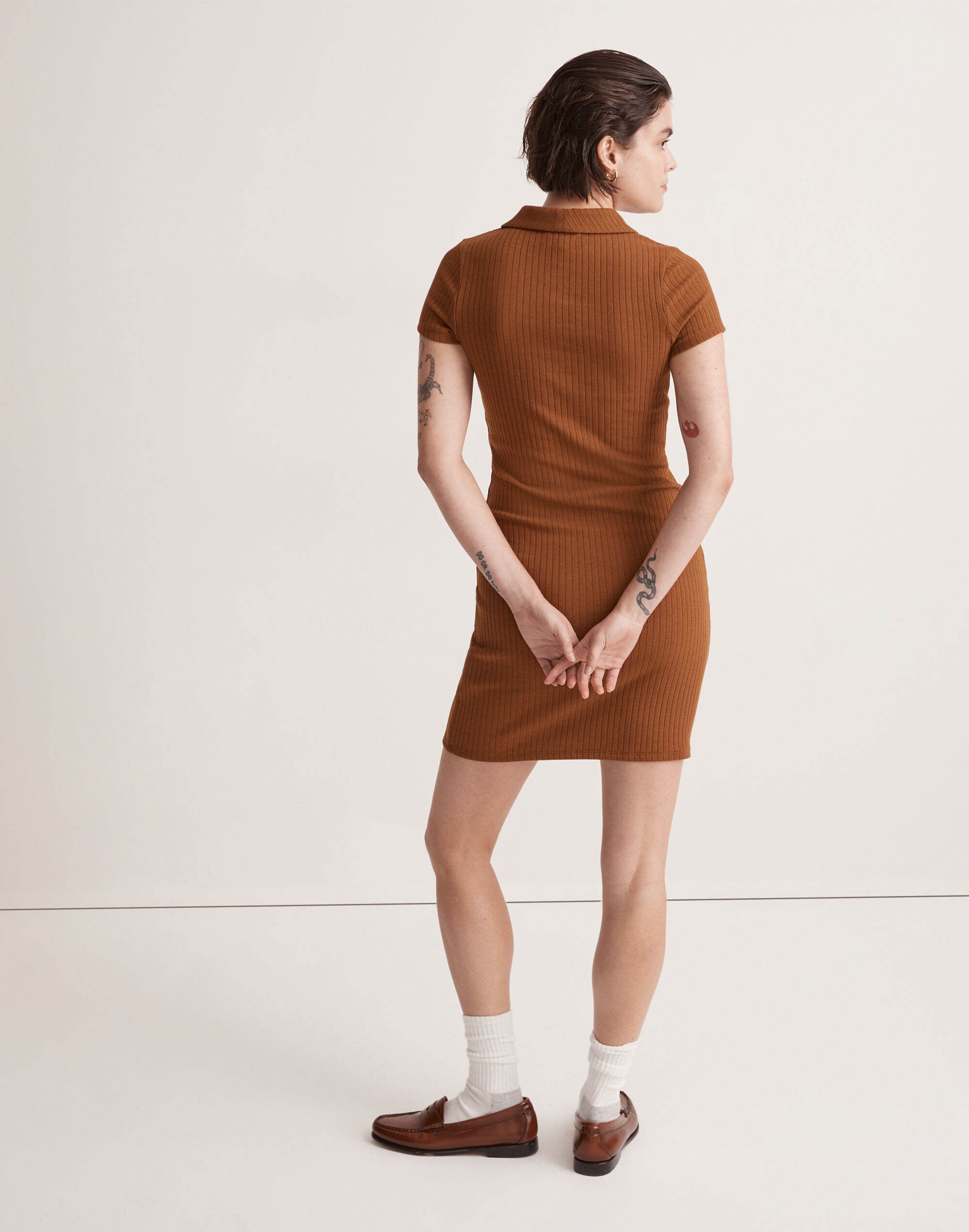 Ribbed Polo Knit Mini Dress | Madewell
