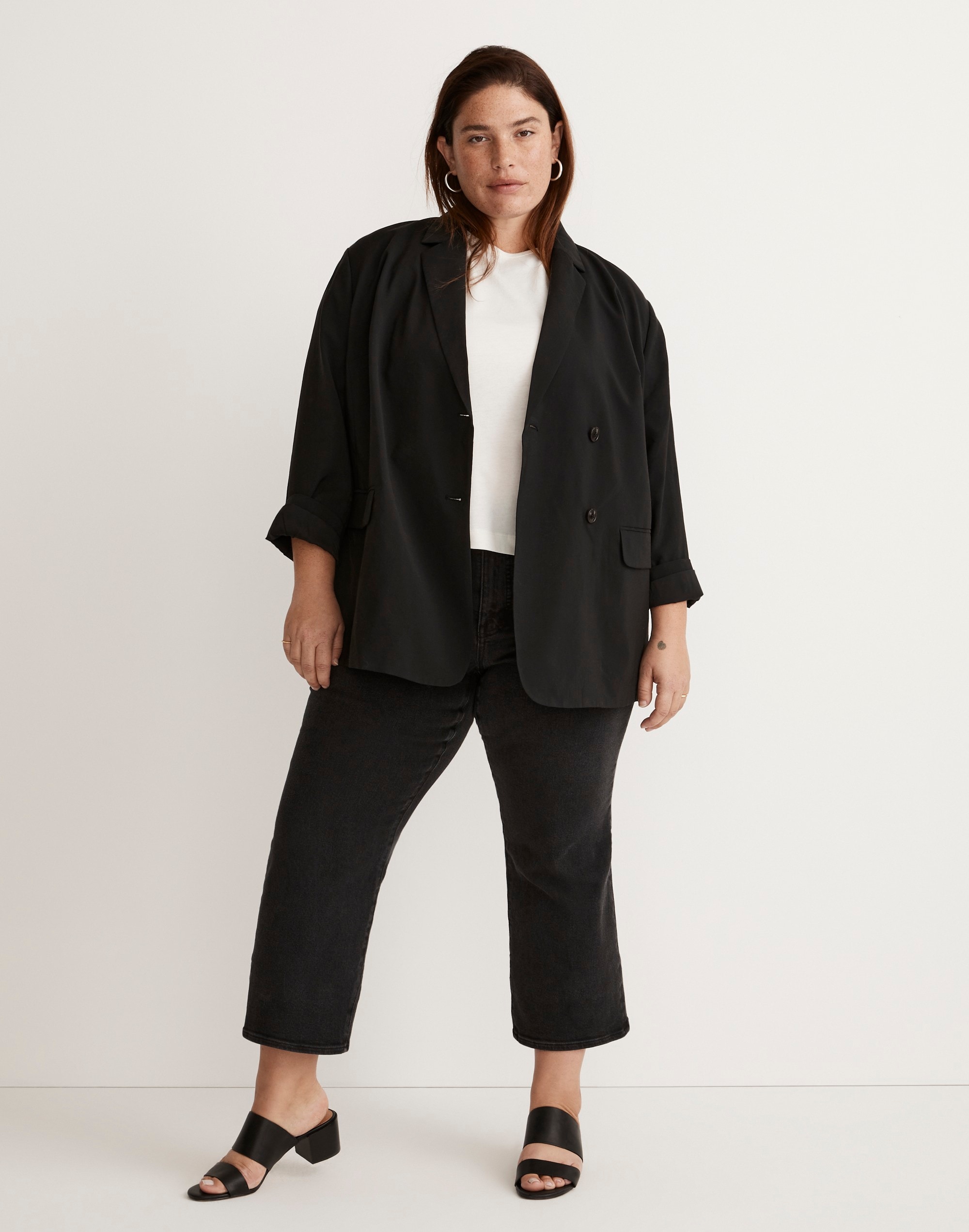 the plus relaxed blazer in softdrape