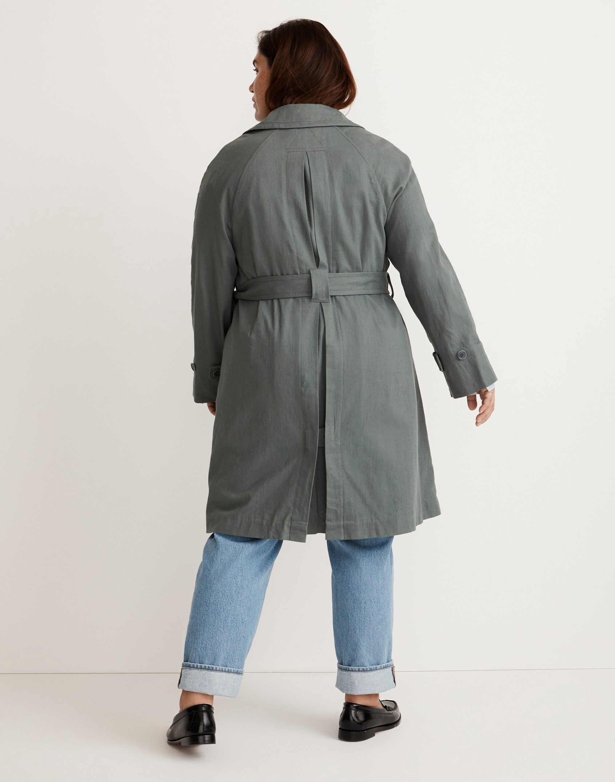 Plus Textural Trench Coat