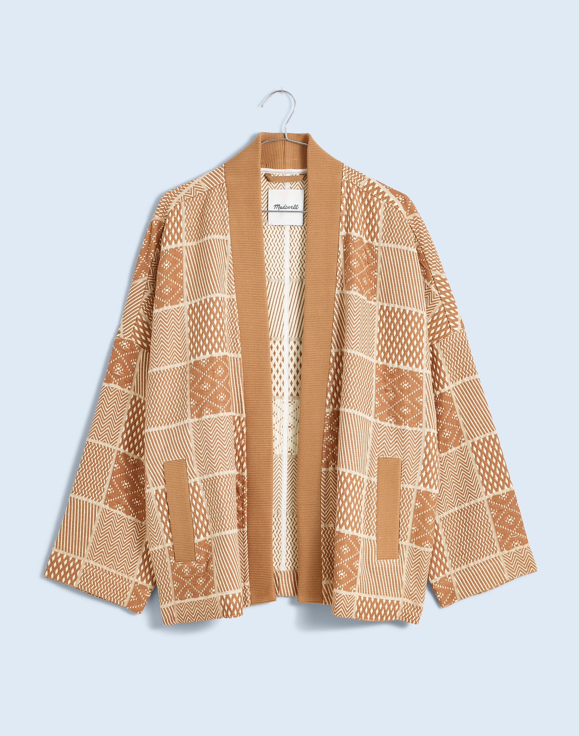 Plus Jacquard Patchwork Robe Jacket