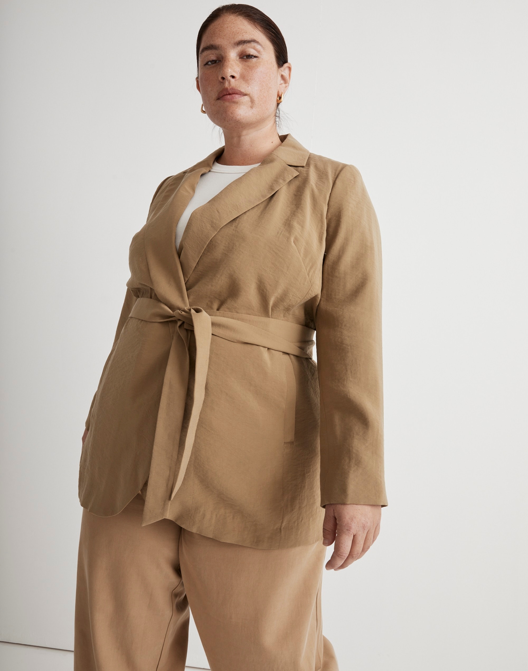 The Plus Drapey Tie-Waist Blazer