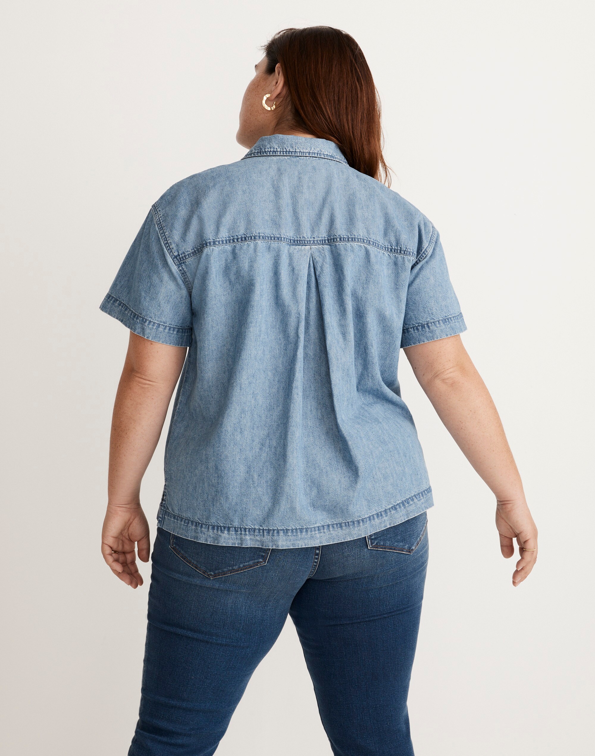 Plus Denim Camp Shirt in Holcrest Wash