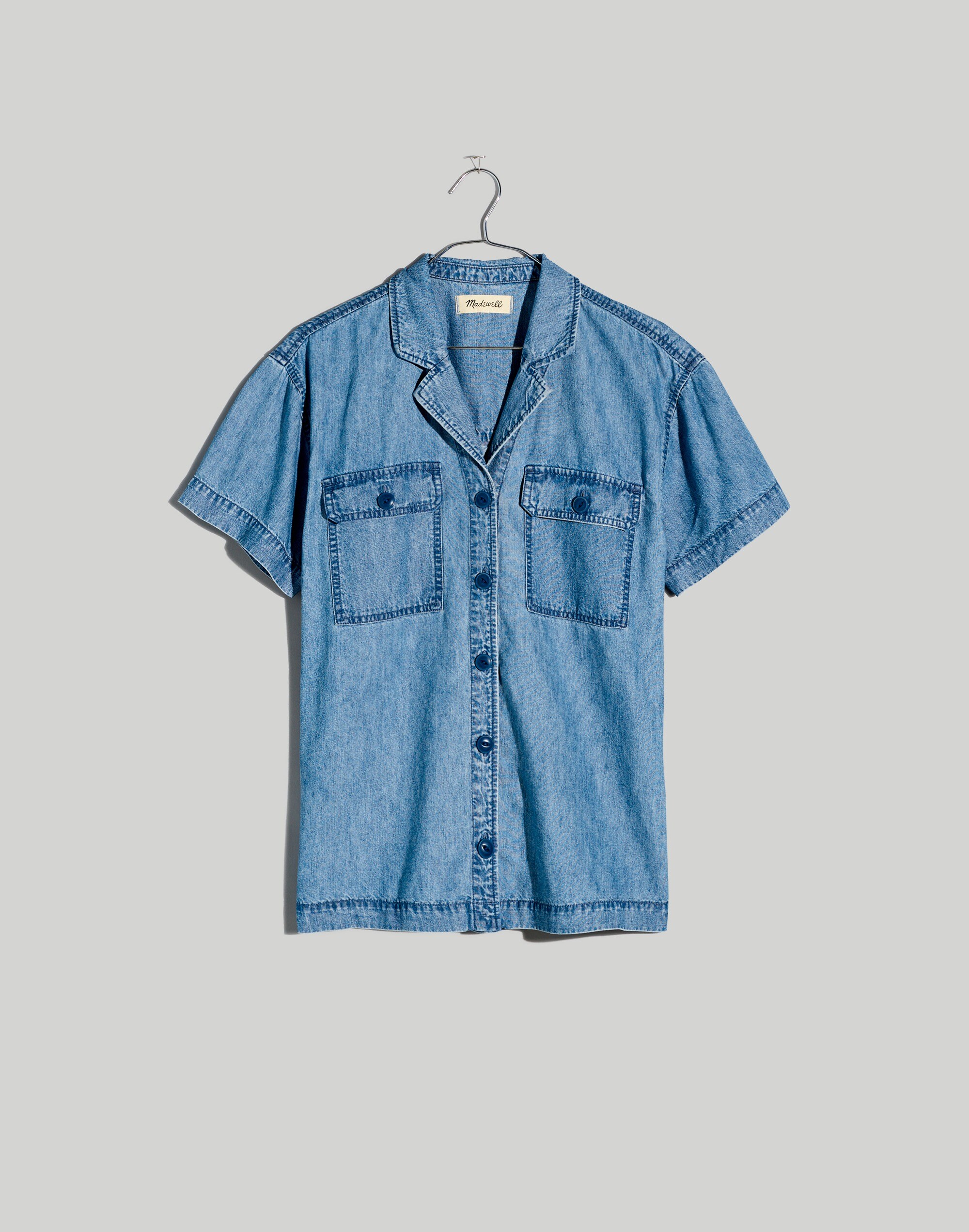 Plus Denim Camp Shirt in Holcrest Wash
