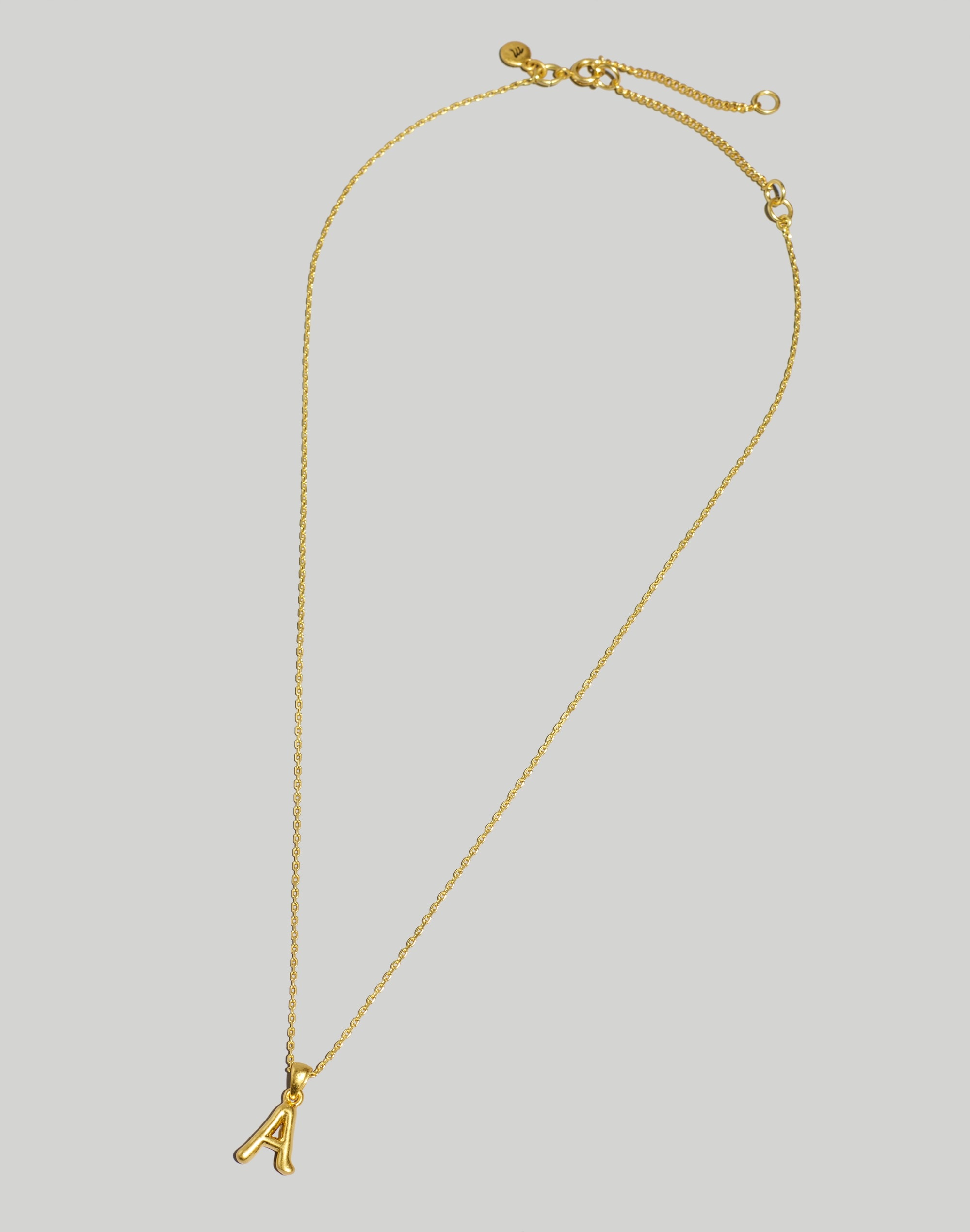 Puffy Letter Pendant Necklace