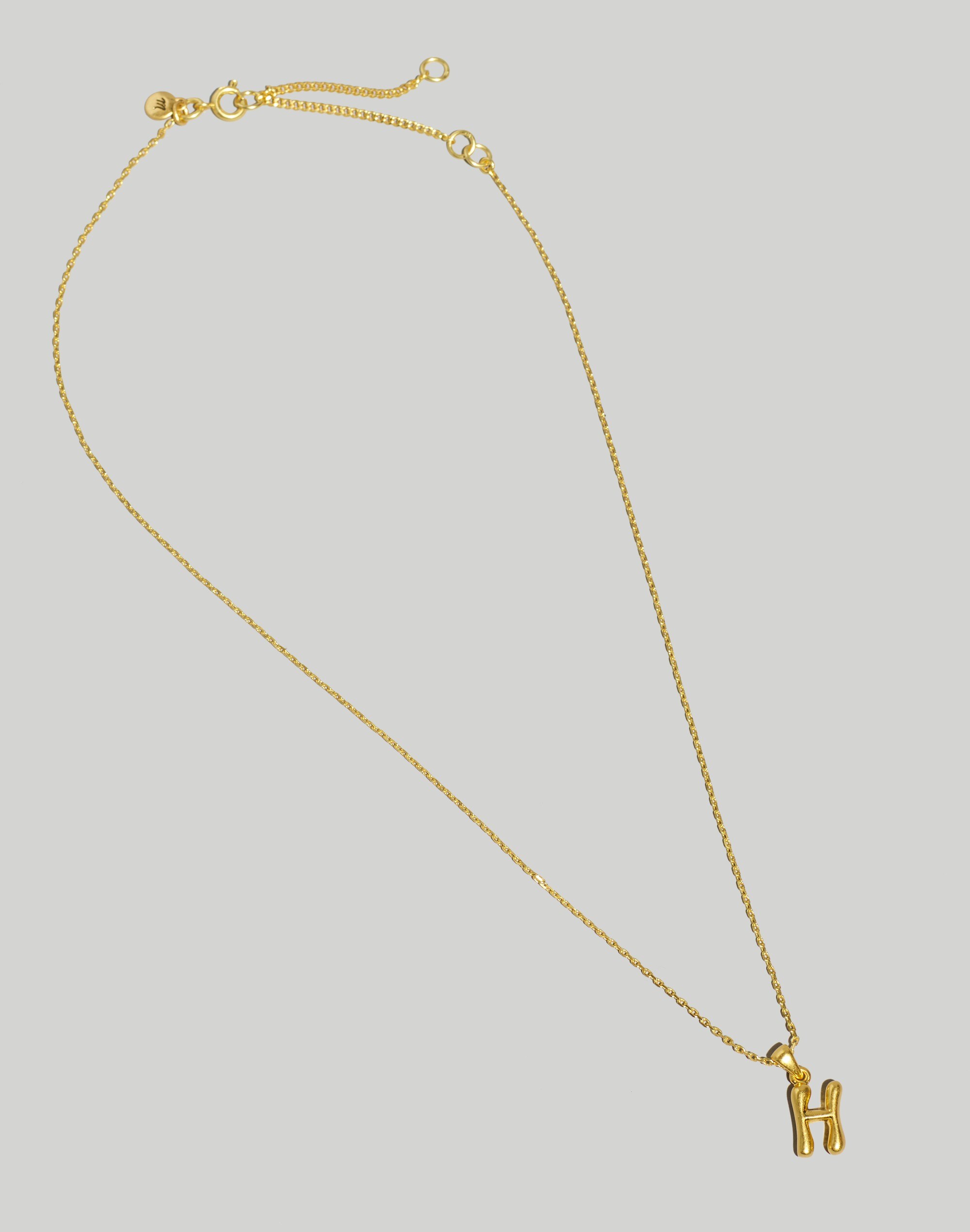 Puffy Letter Pendant Necklace