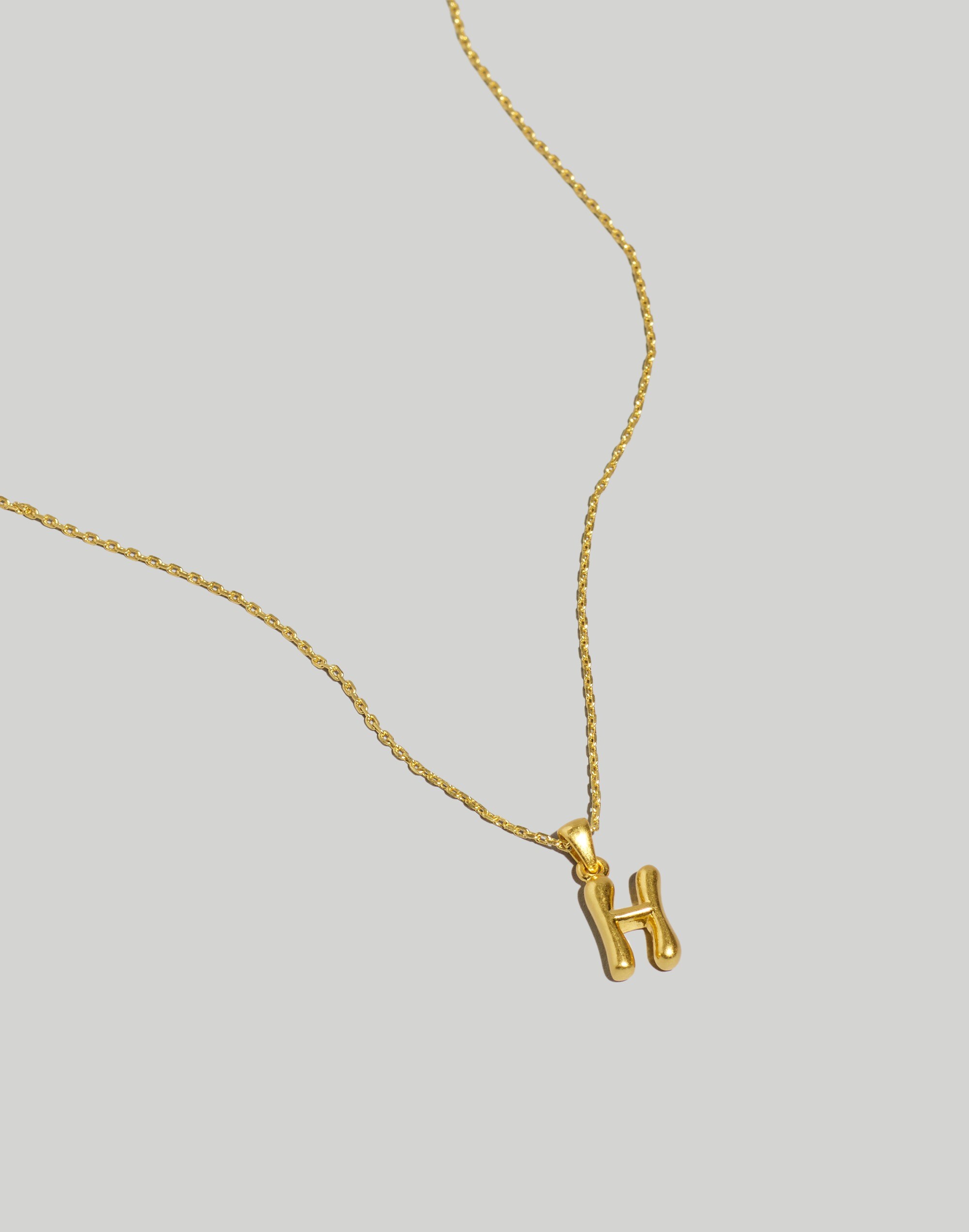 Puffy Letter Pendant Necklace