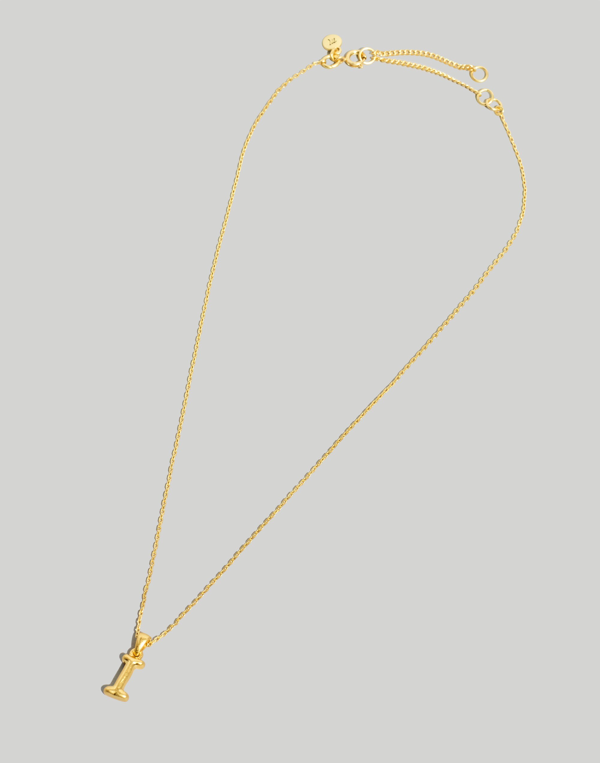 Puffy Letter Pendant Necklace