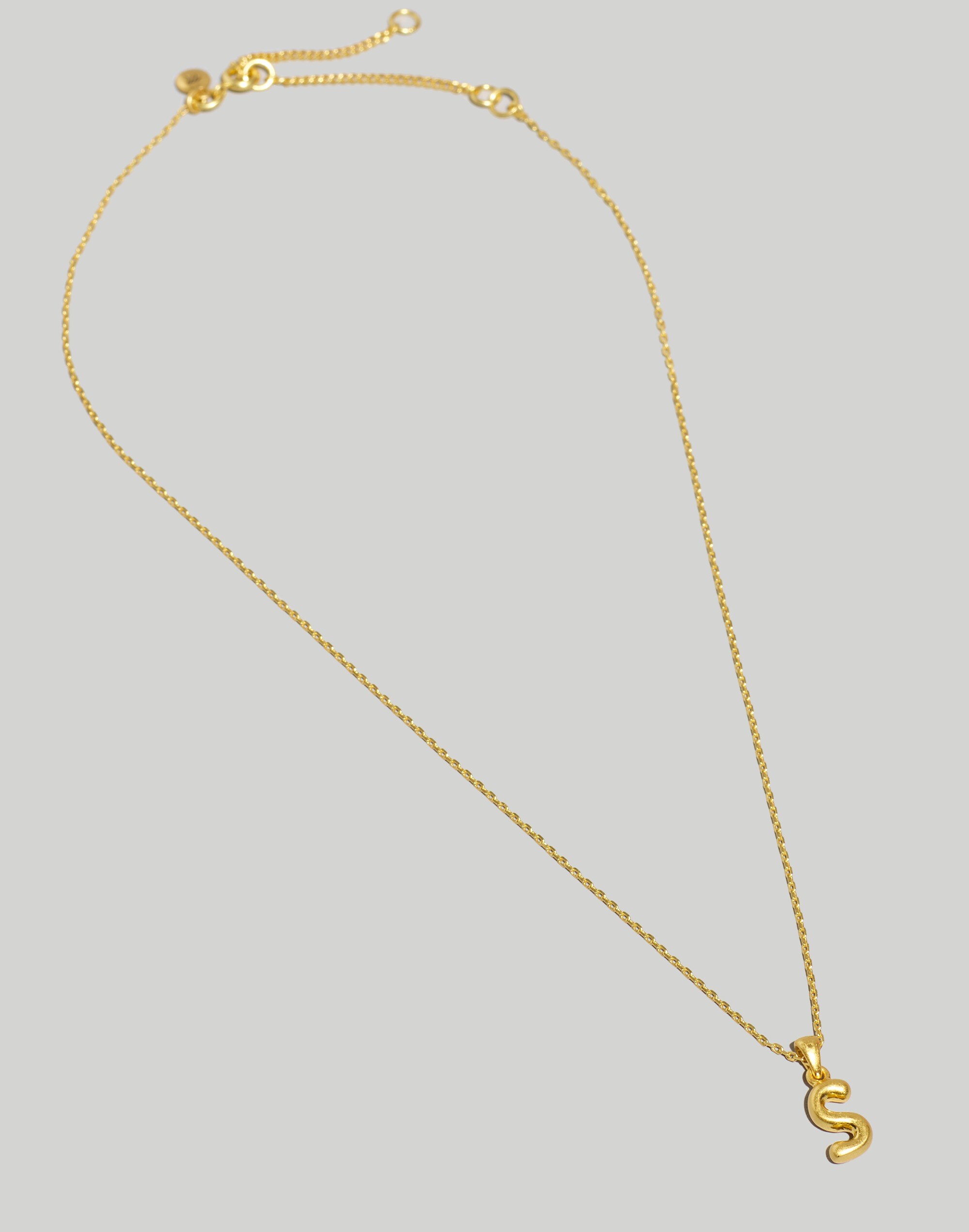 Puffy Letter Pendant Necklace