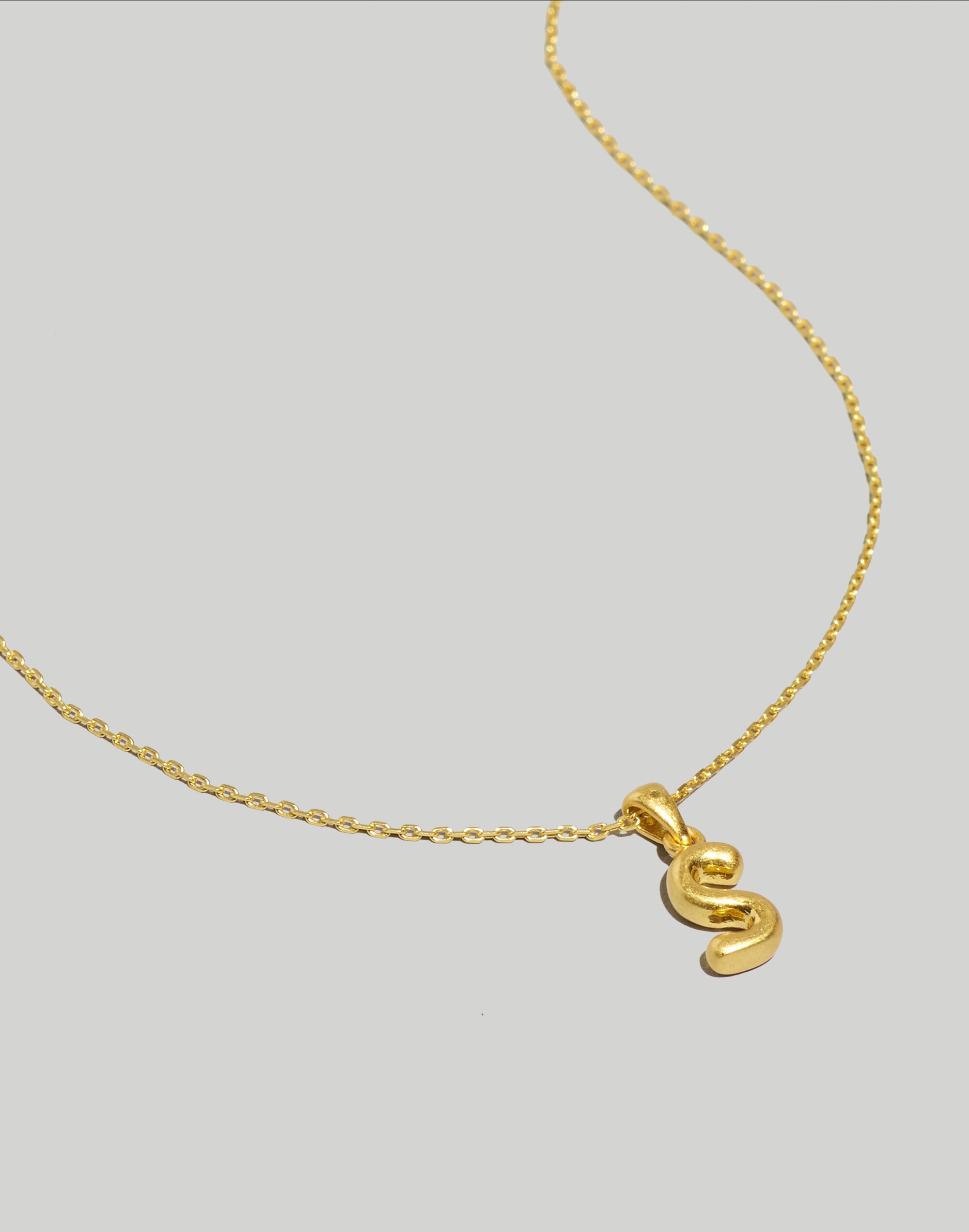 Puffy Letter Pendant Necklace