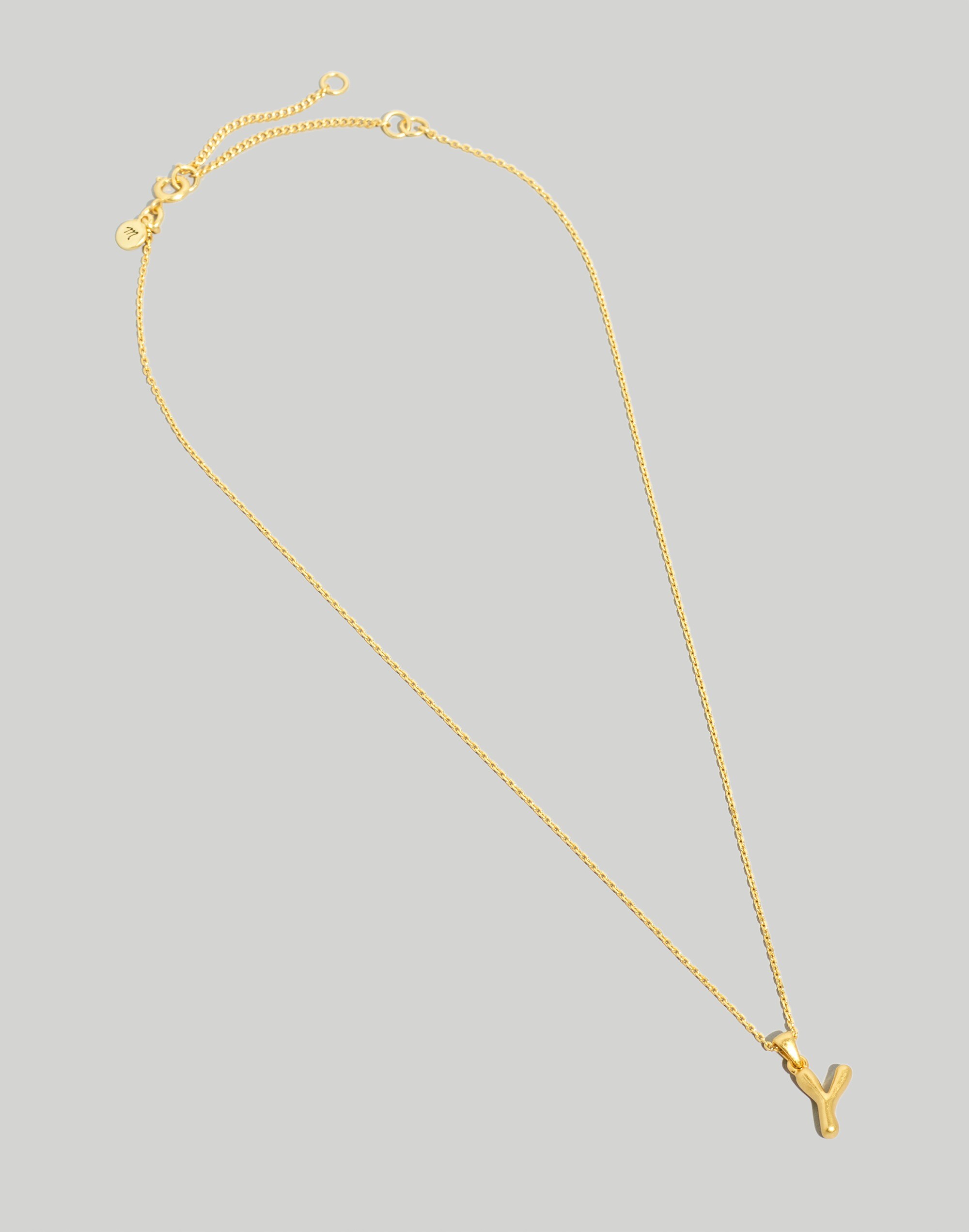 Puffy Letter Pendant Necklace