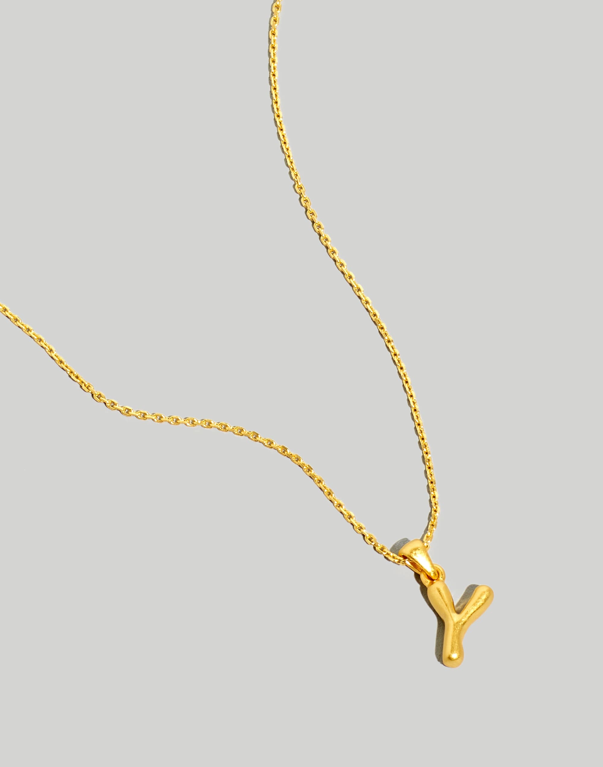 Puffy Letter Pendant Necklace