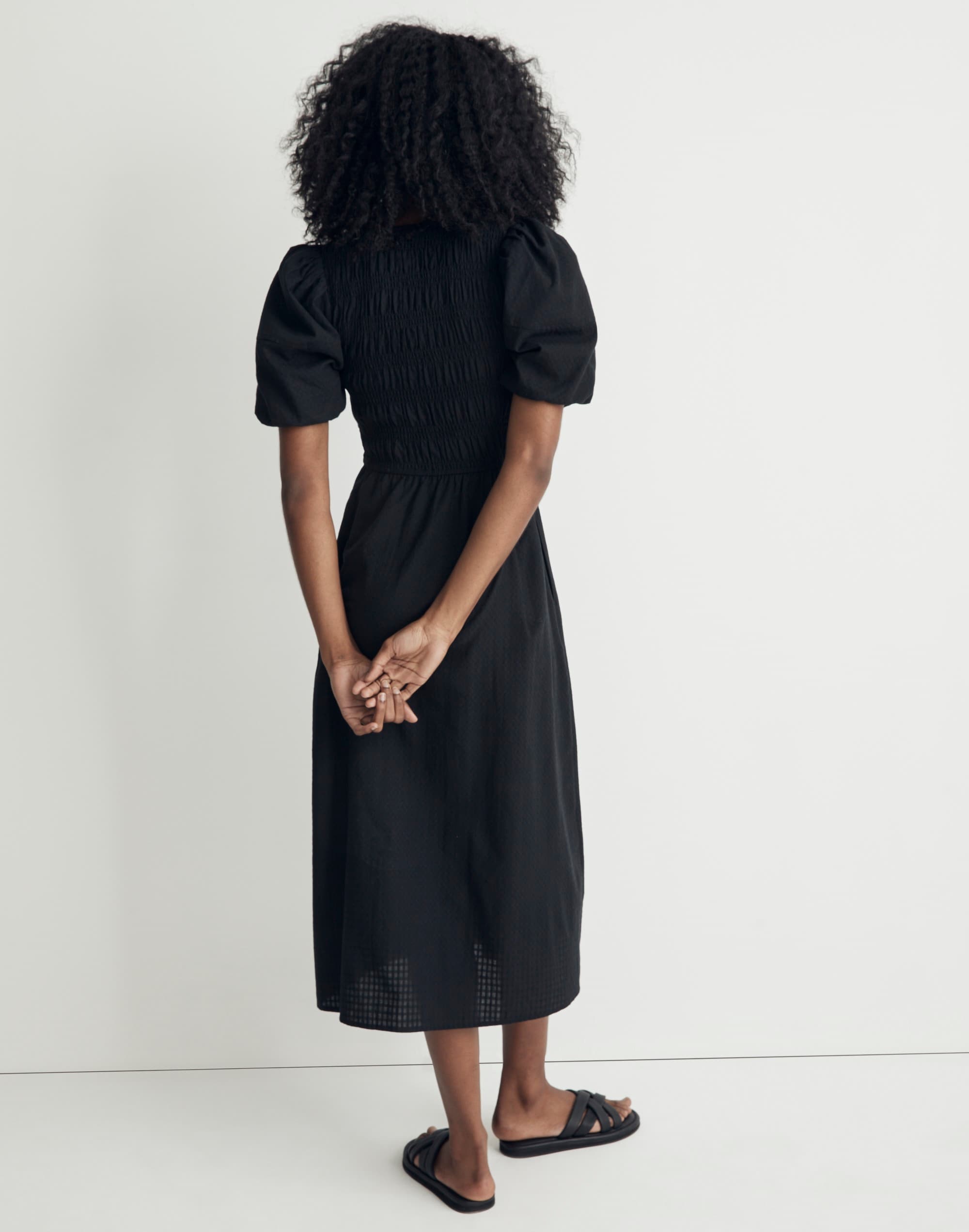 Lucie Puff-Sleeve Midi Dress