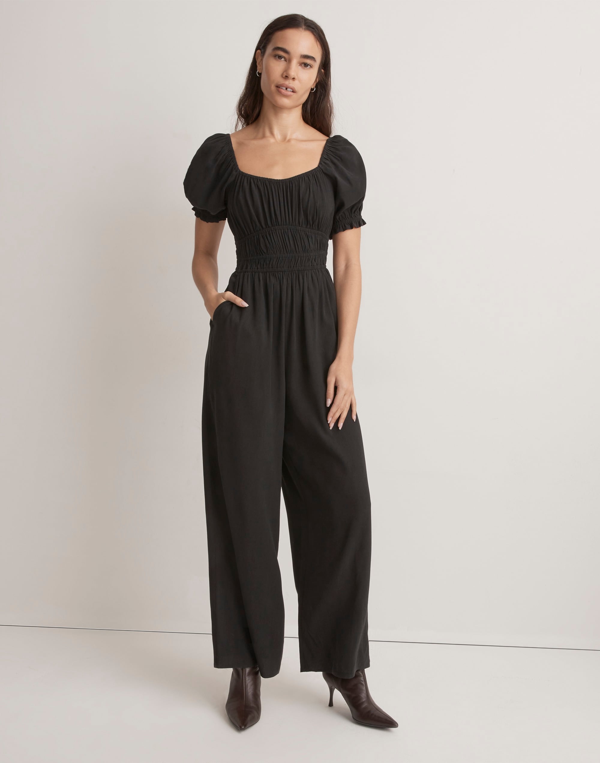 Petite Sophia Scoop-Neck Jumpsuit