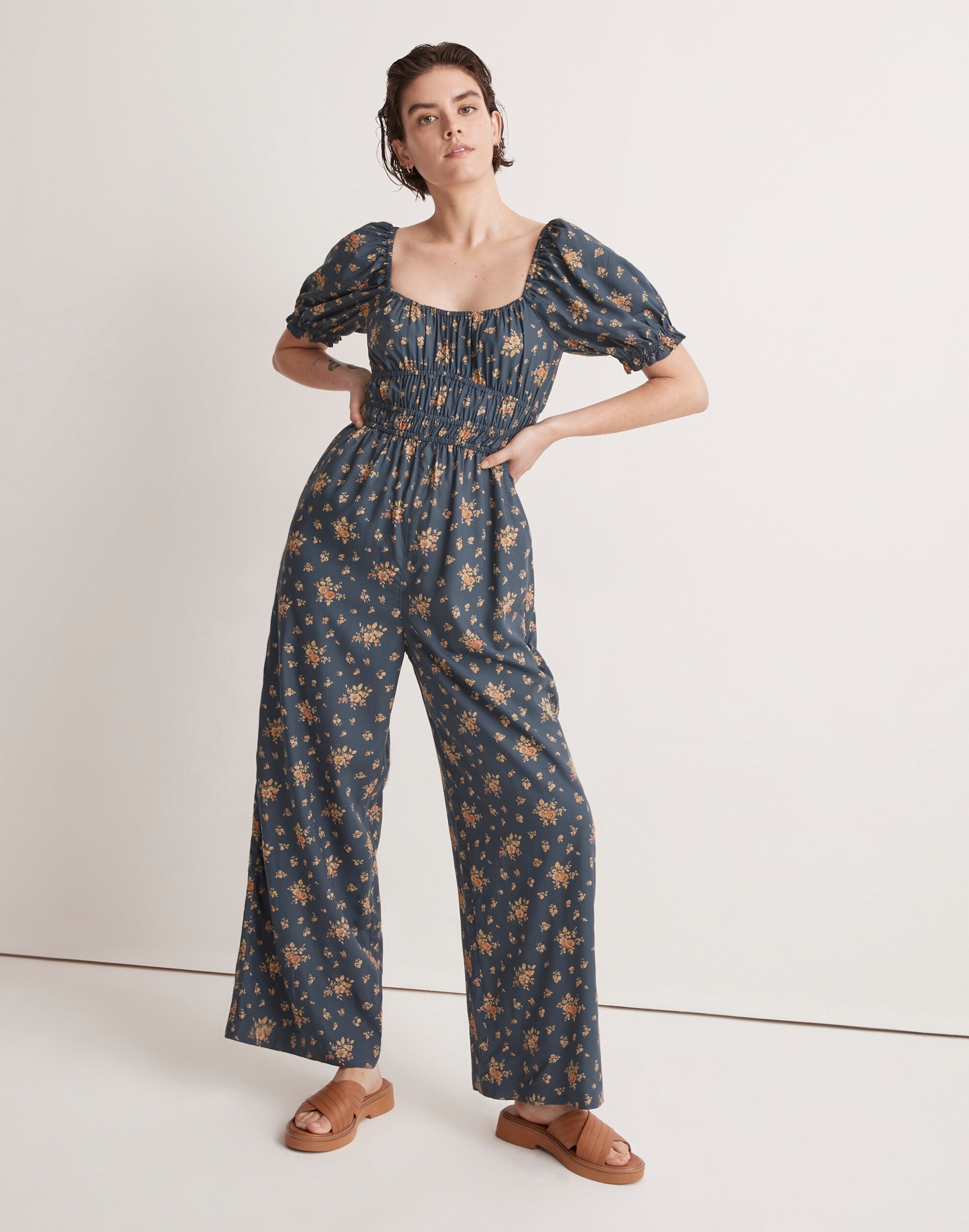 Sophia Sweetheart Jumpsuit in Freefall Blooms