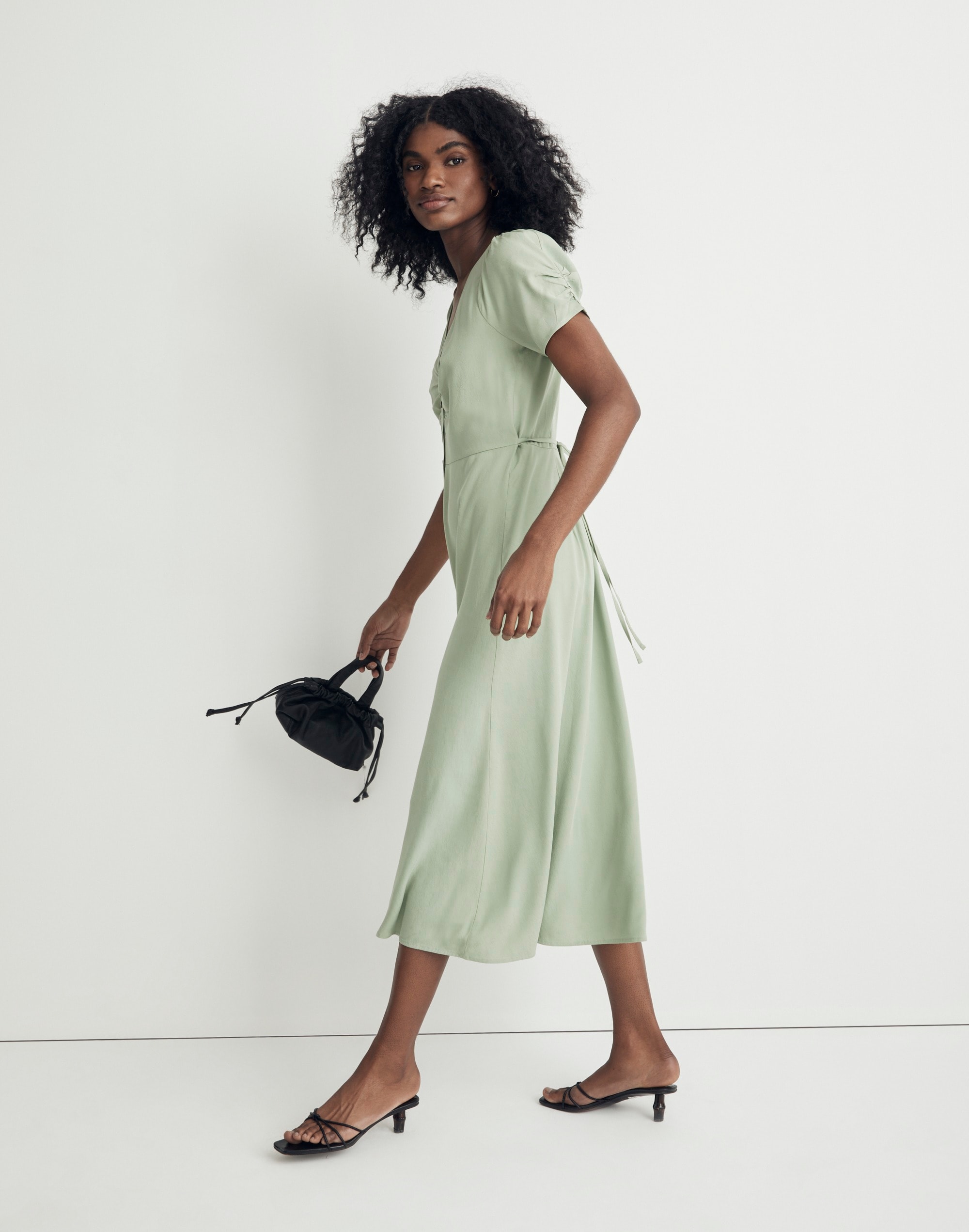 Leedra Button-Front Midi Dress