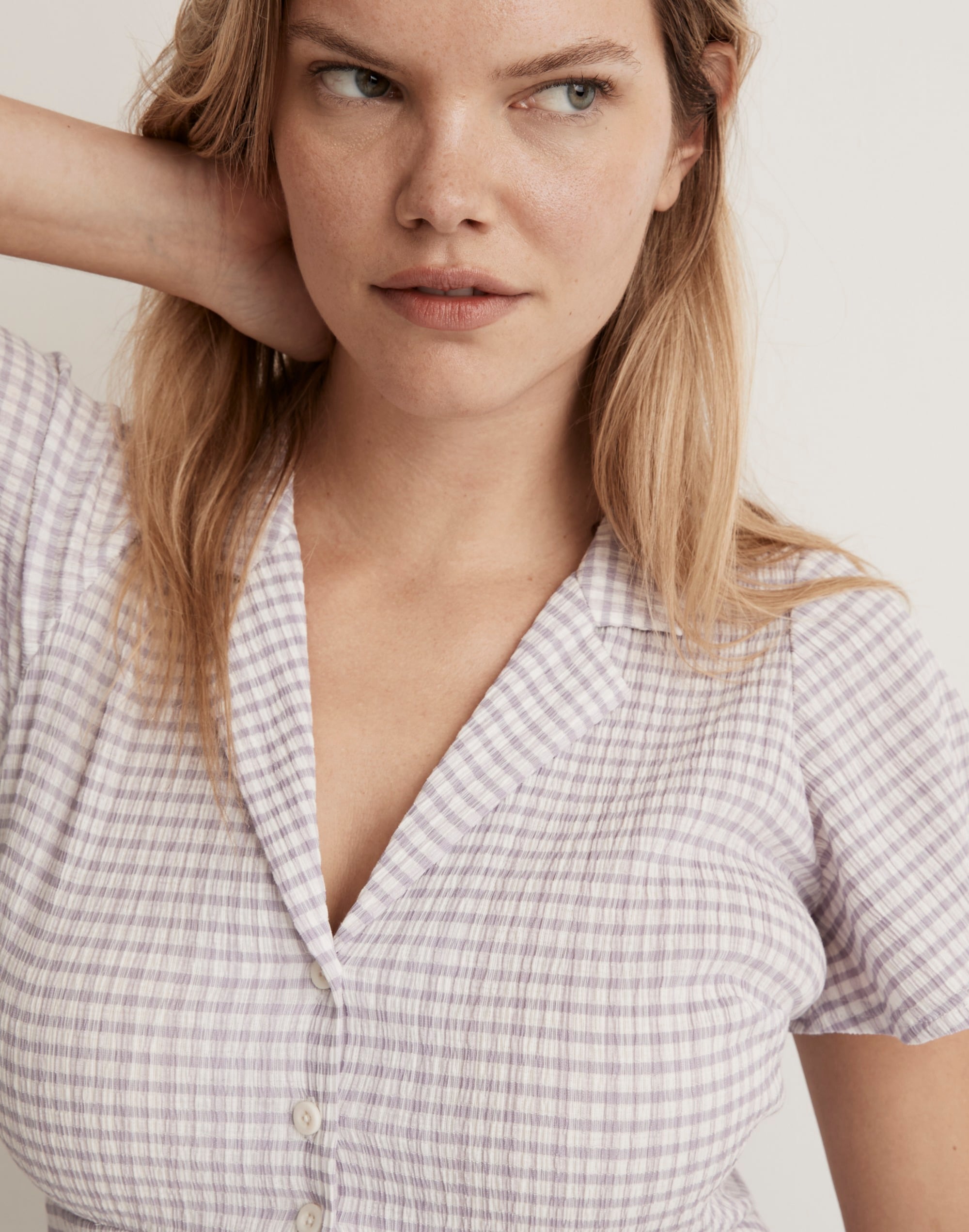 Kacie Mini Shirtdress in Plaid