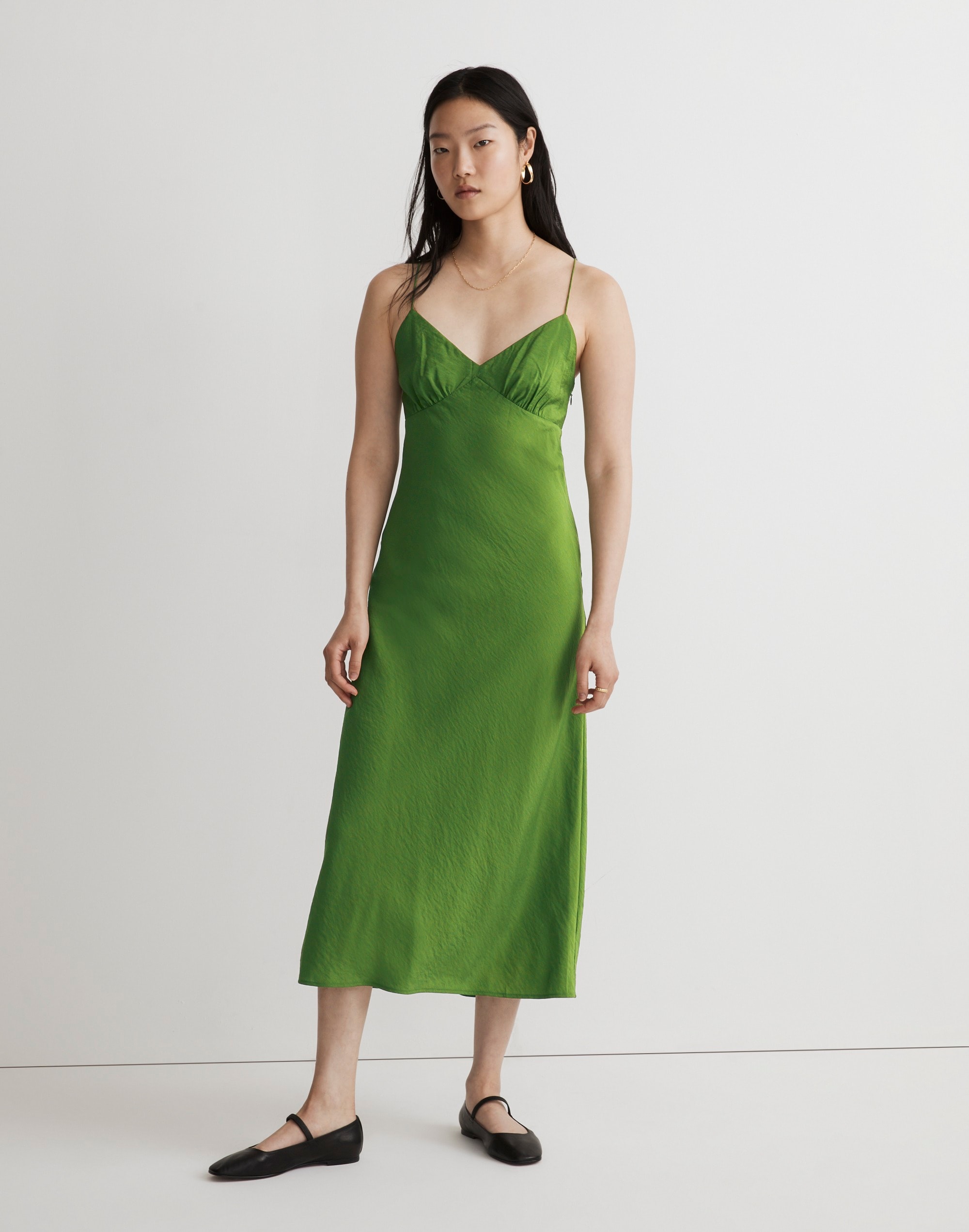 Mw Layton Midi Slip Dress In Palm Leaf