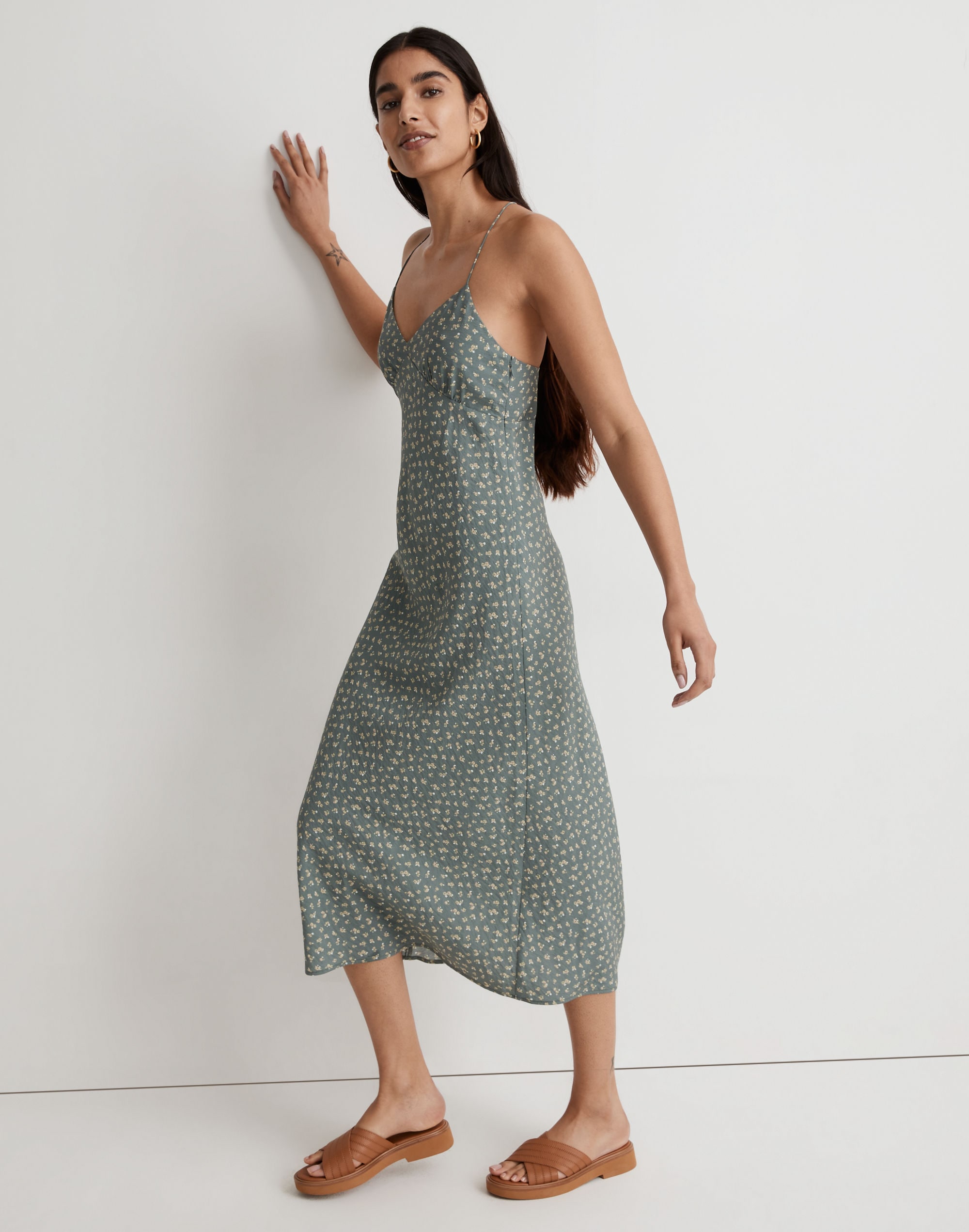 The Layton Midi Slip Dress in Bitsy Bouquet