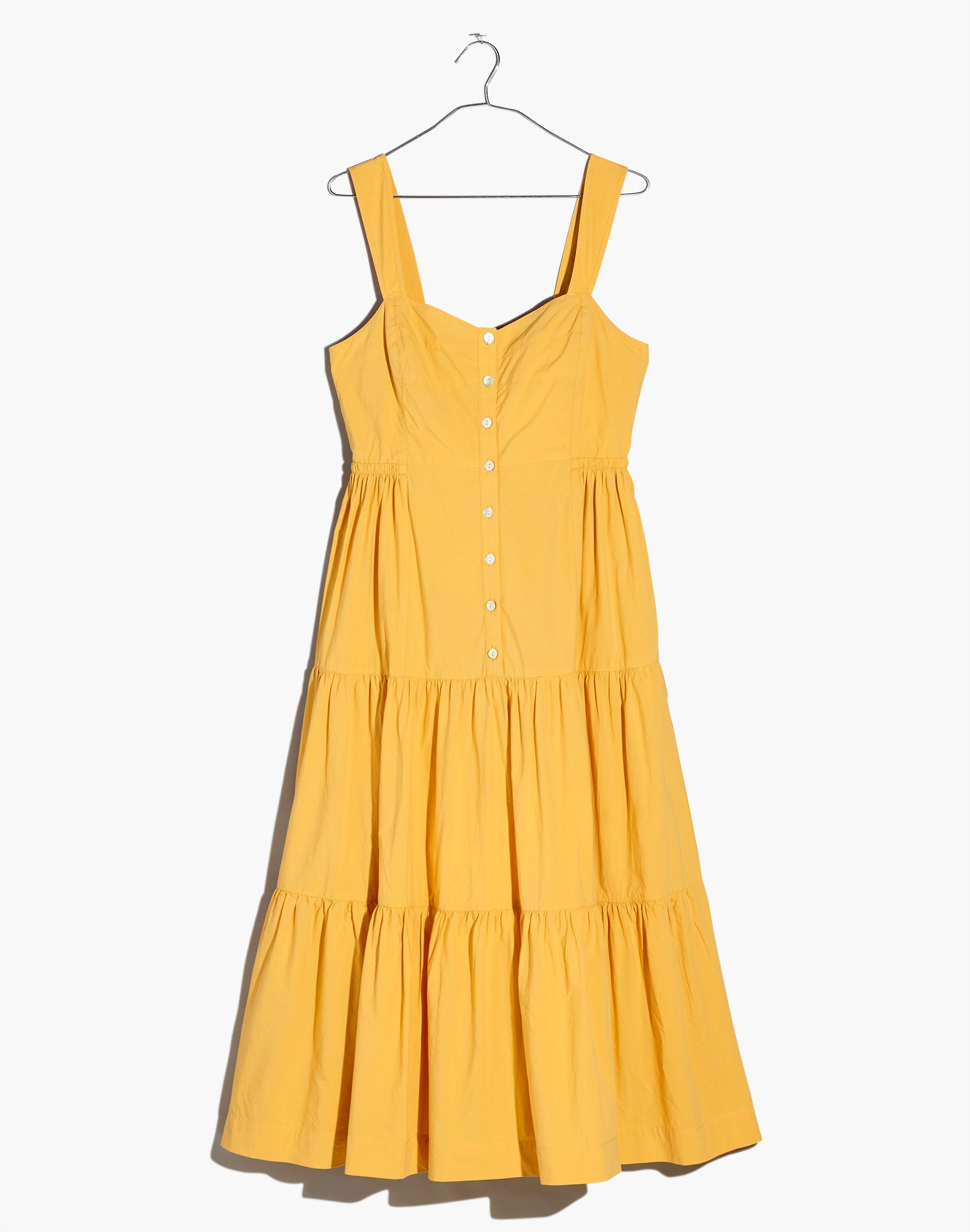 Plus Button-Front Tiered Midi Dress