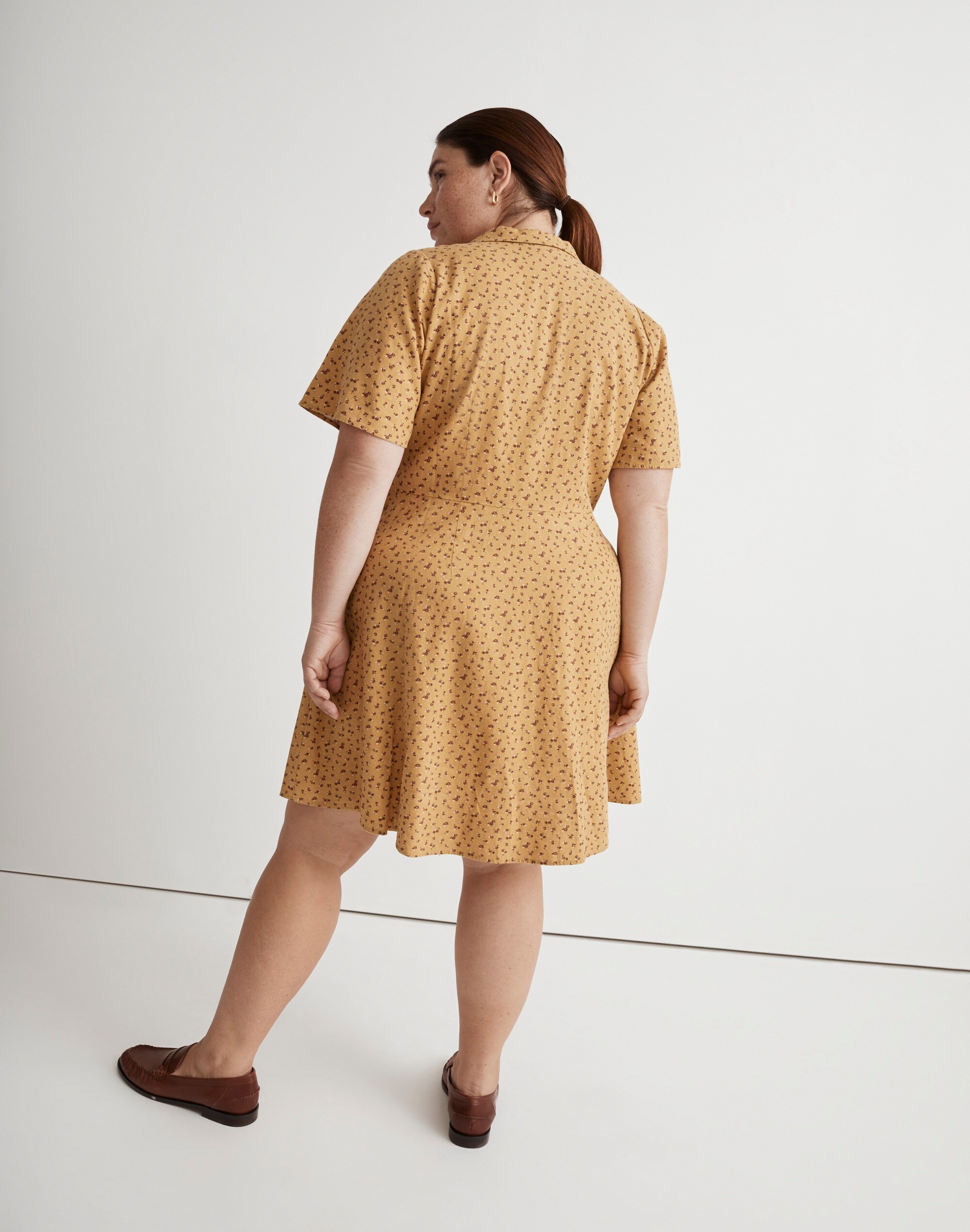 Plus Kacie Mini Shirtdress in Bitsy Bouquet