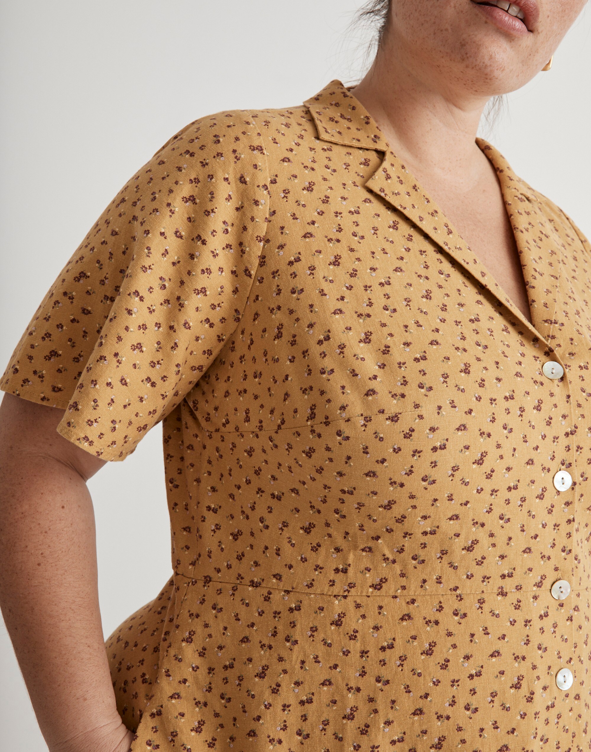 Plus Kacie Mini Shirtdress in Bitsy Bouquet