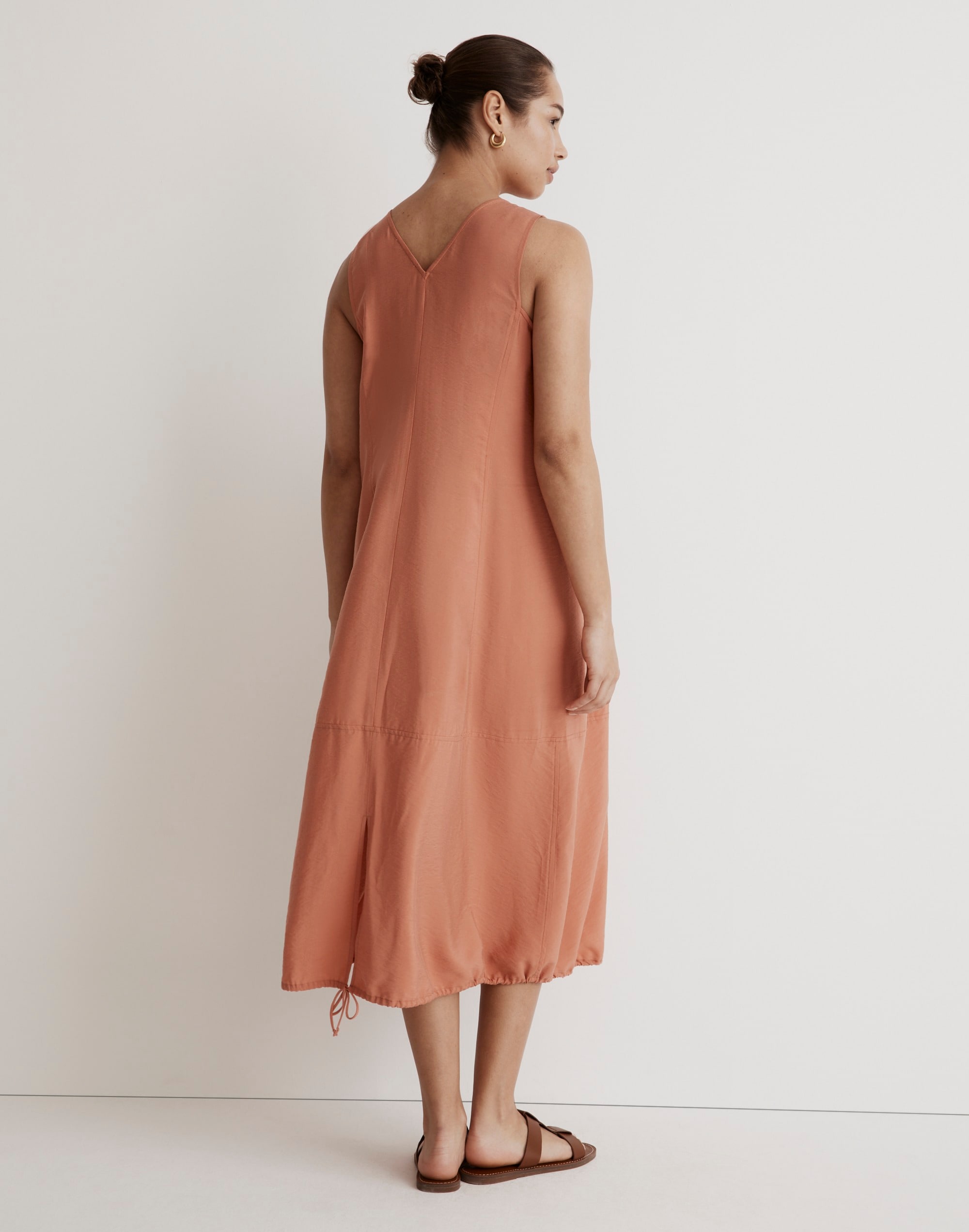 Bubble-Hem Midi Dress