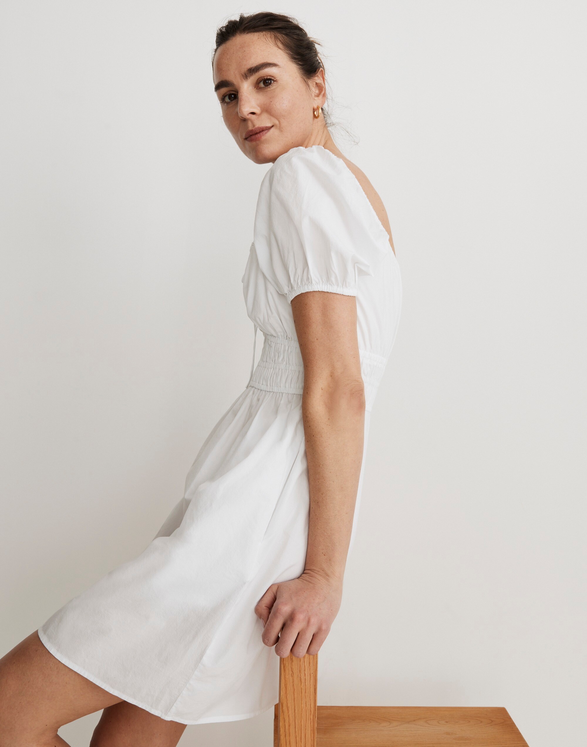 Poplin Sophia Tie-Front Mini Dress