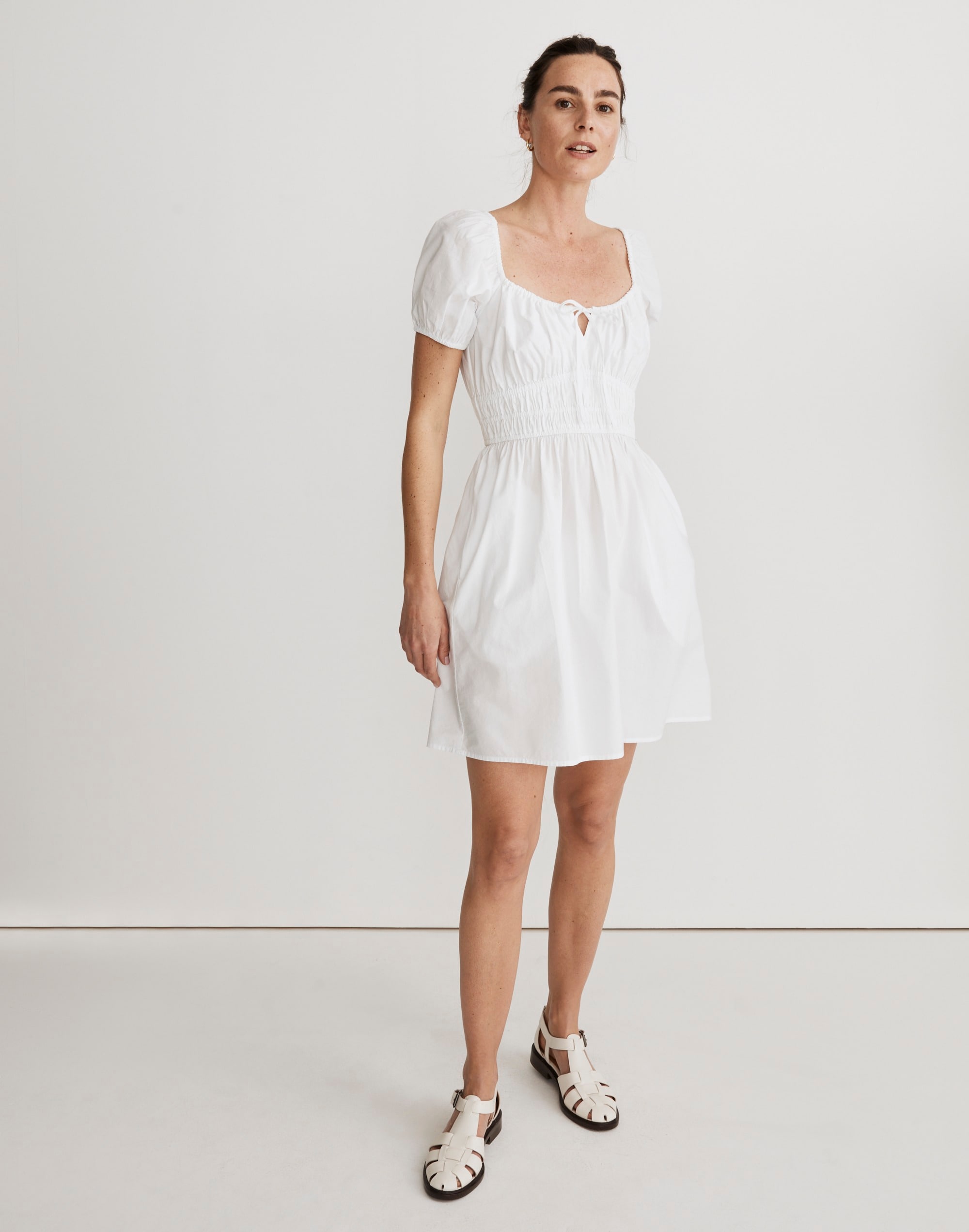 poplin sophia tie-front mini dress