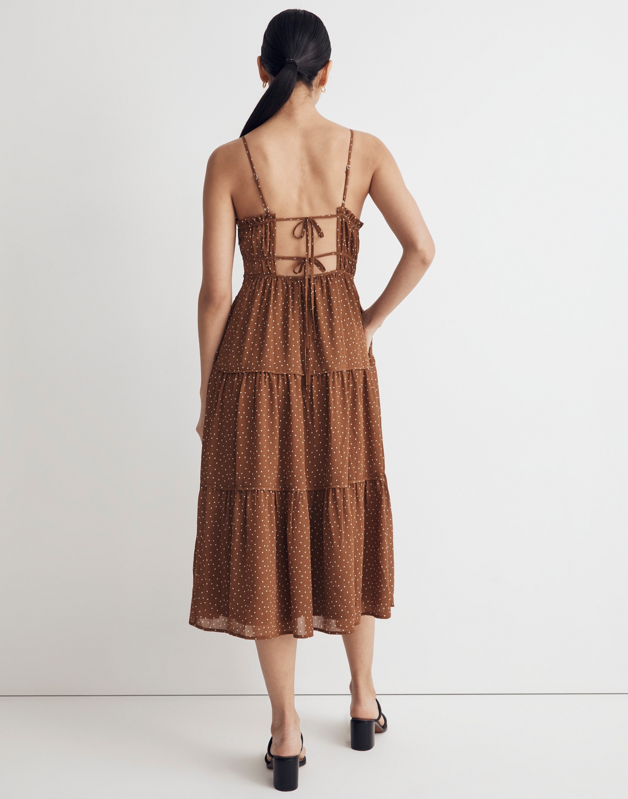 Sophia Cami Tiered Midi Dress in Dot