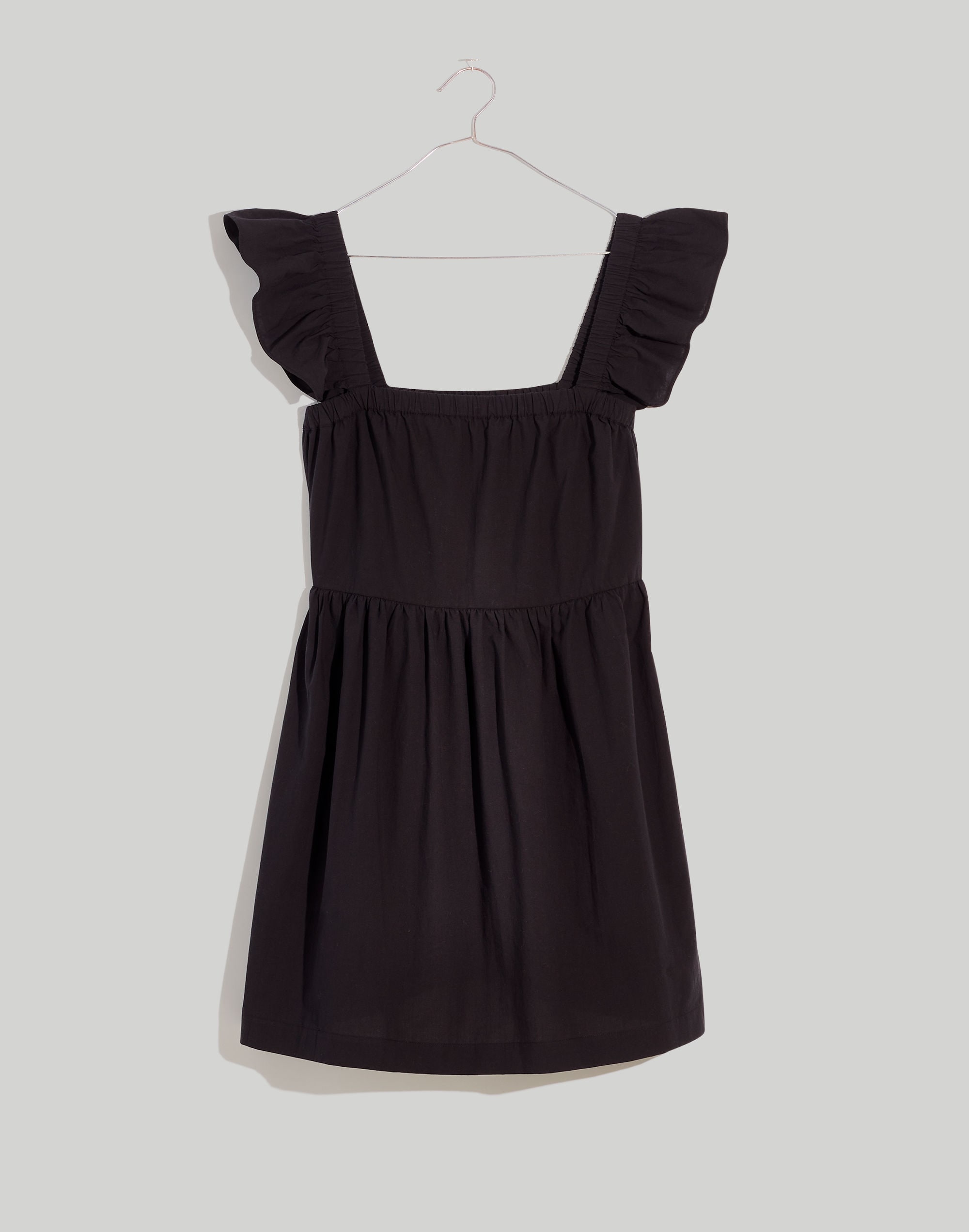 Flutter-Sleeve Square-Neck Mini Dress