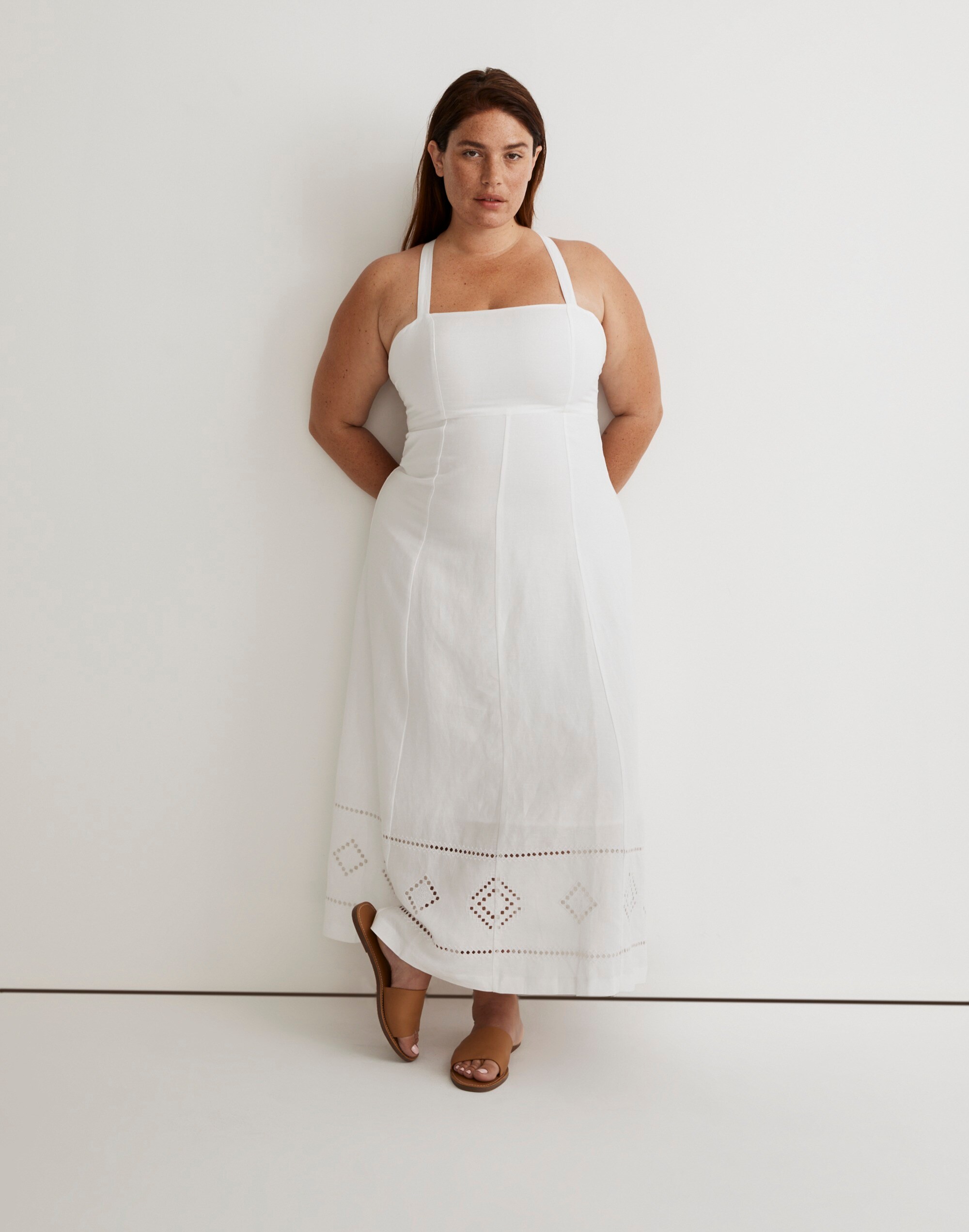 Plus Tie-Back Cami Midi Dress