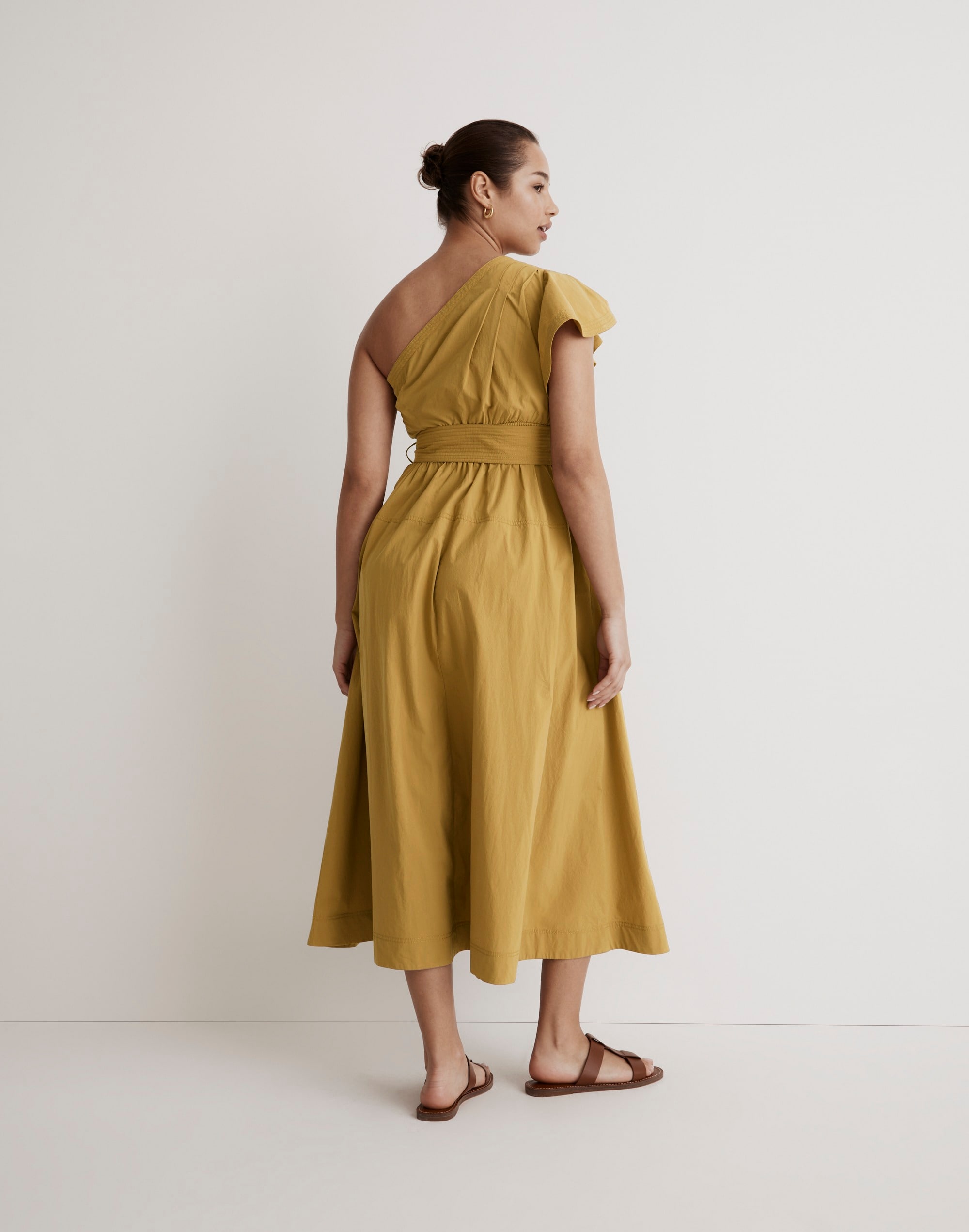 Ruffled One-Shoulder Midi Dress