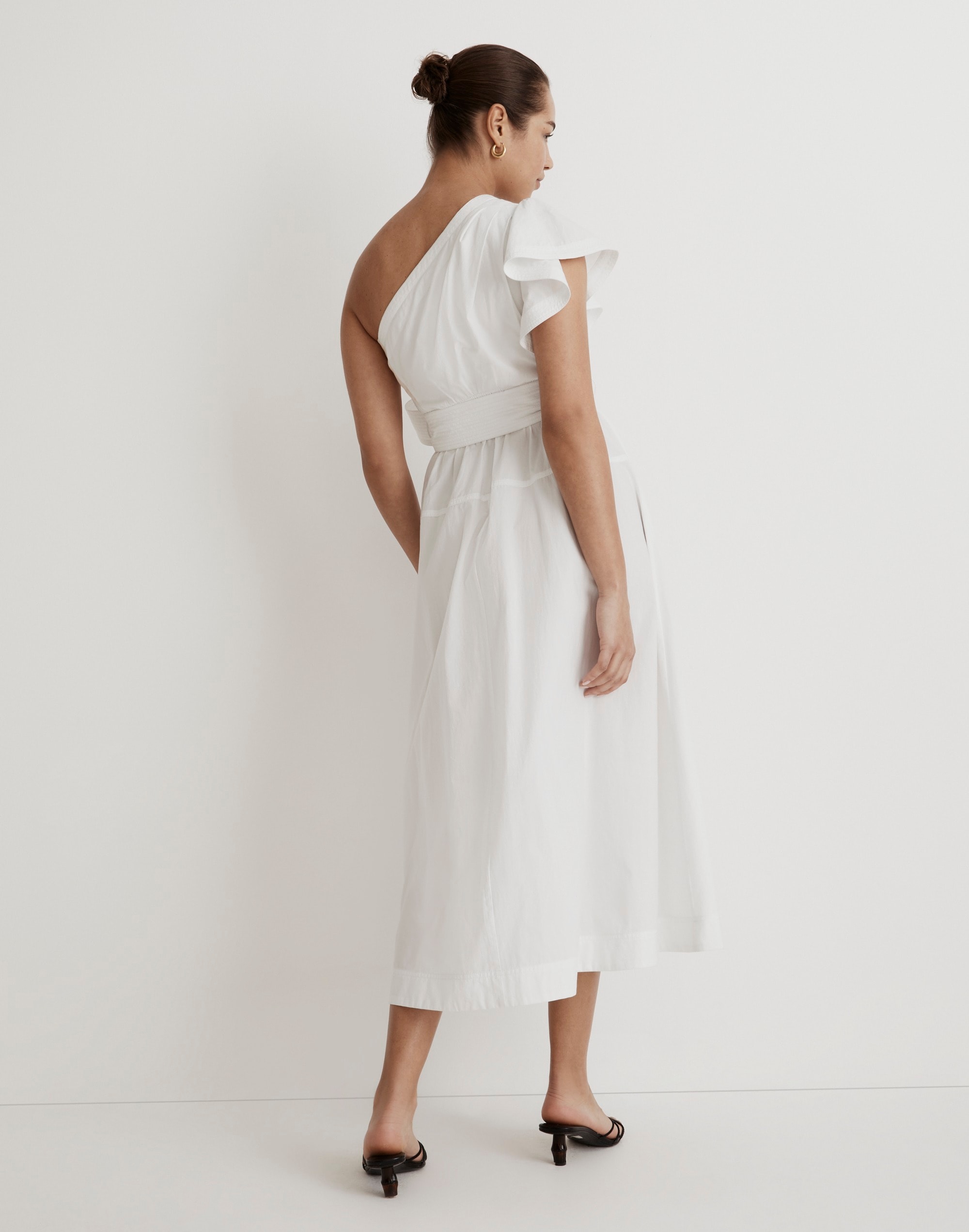 Ruffled One-Shoulder Midi Dress