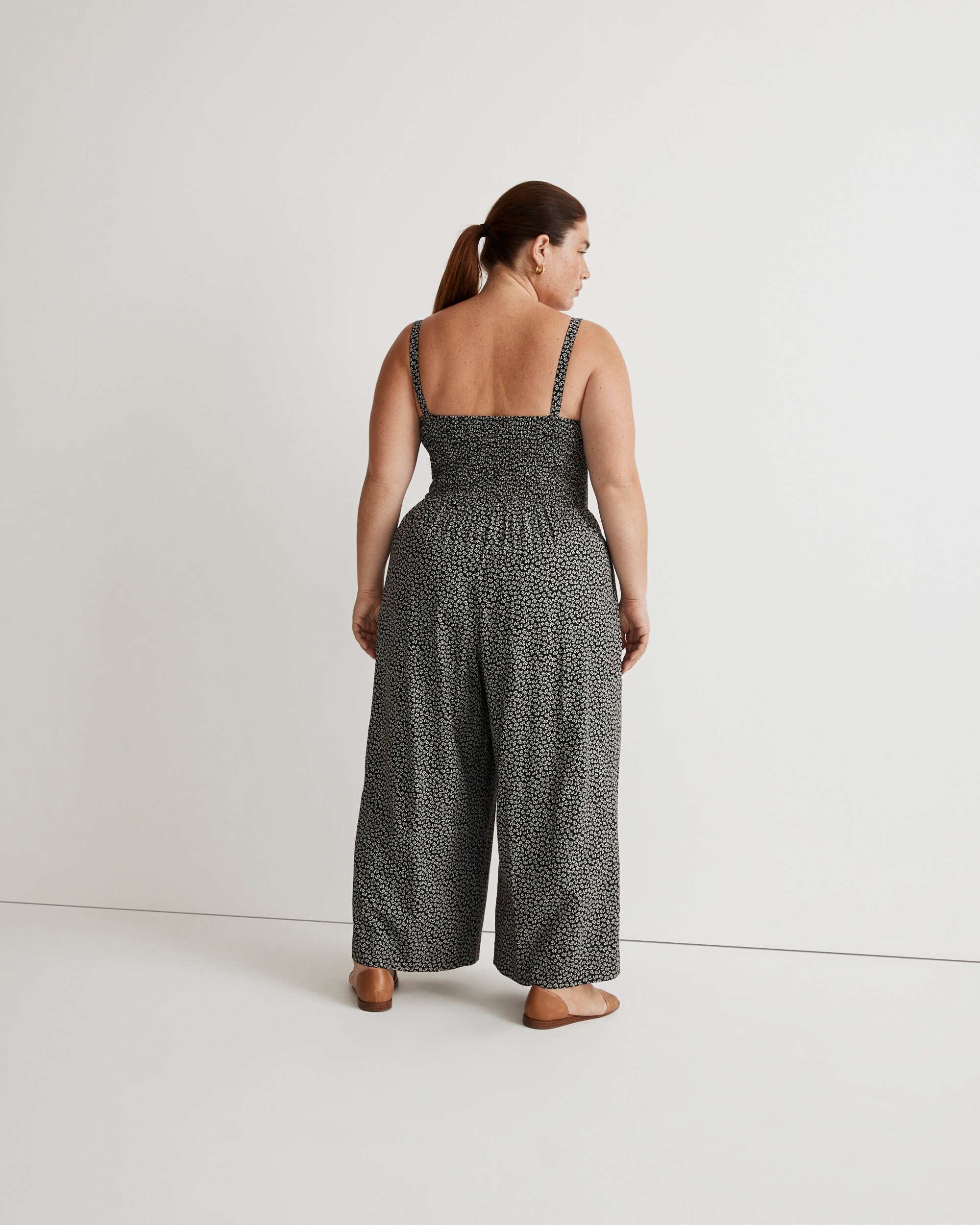 Plus Lucie Wide-Leg Jumpsuit in Micro Daisy