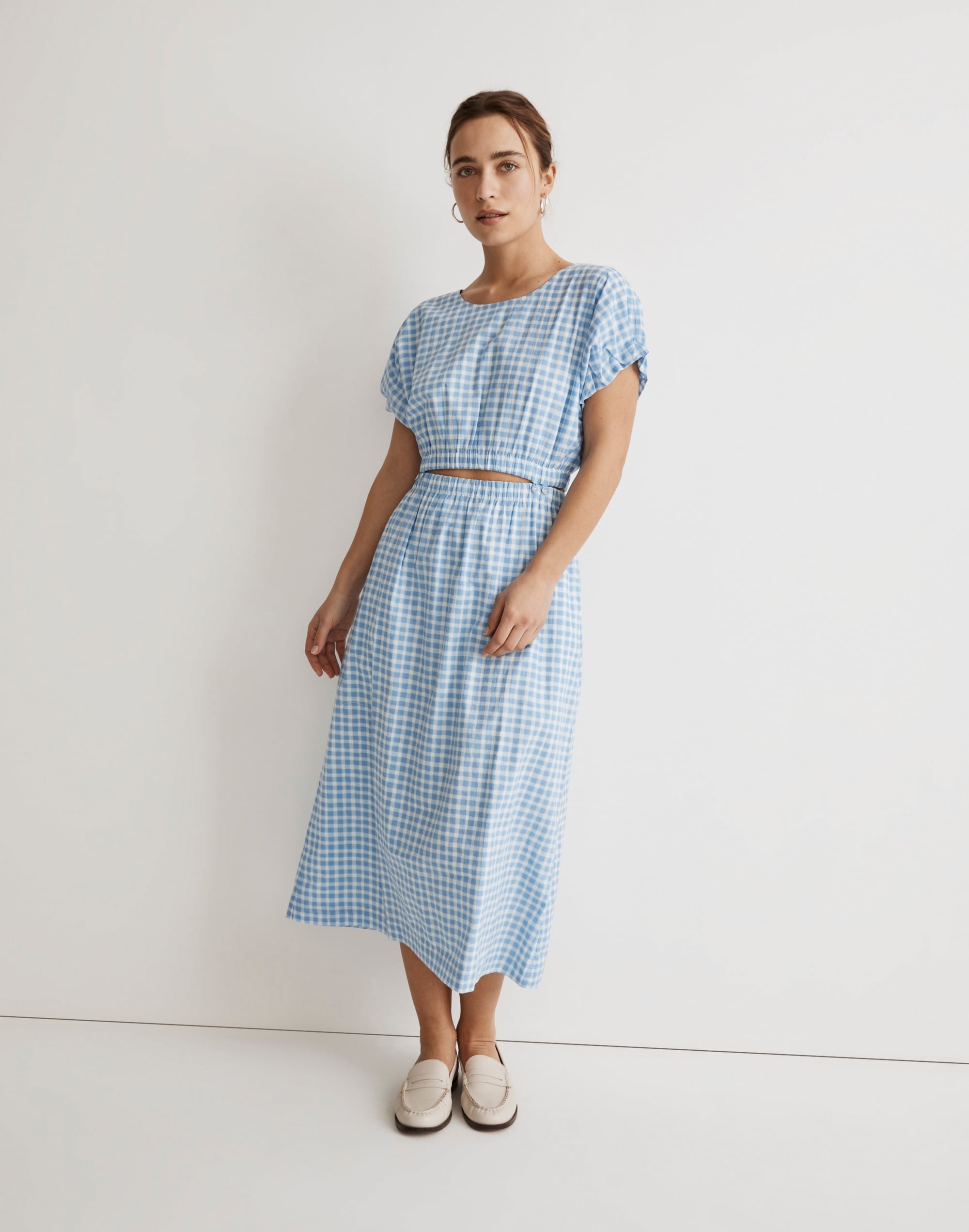 Pull-On Dress Set in Gingham Check
