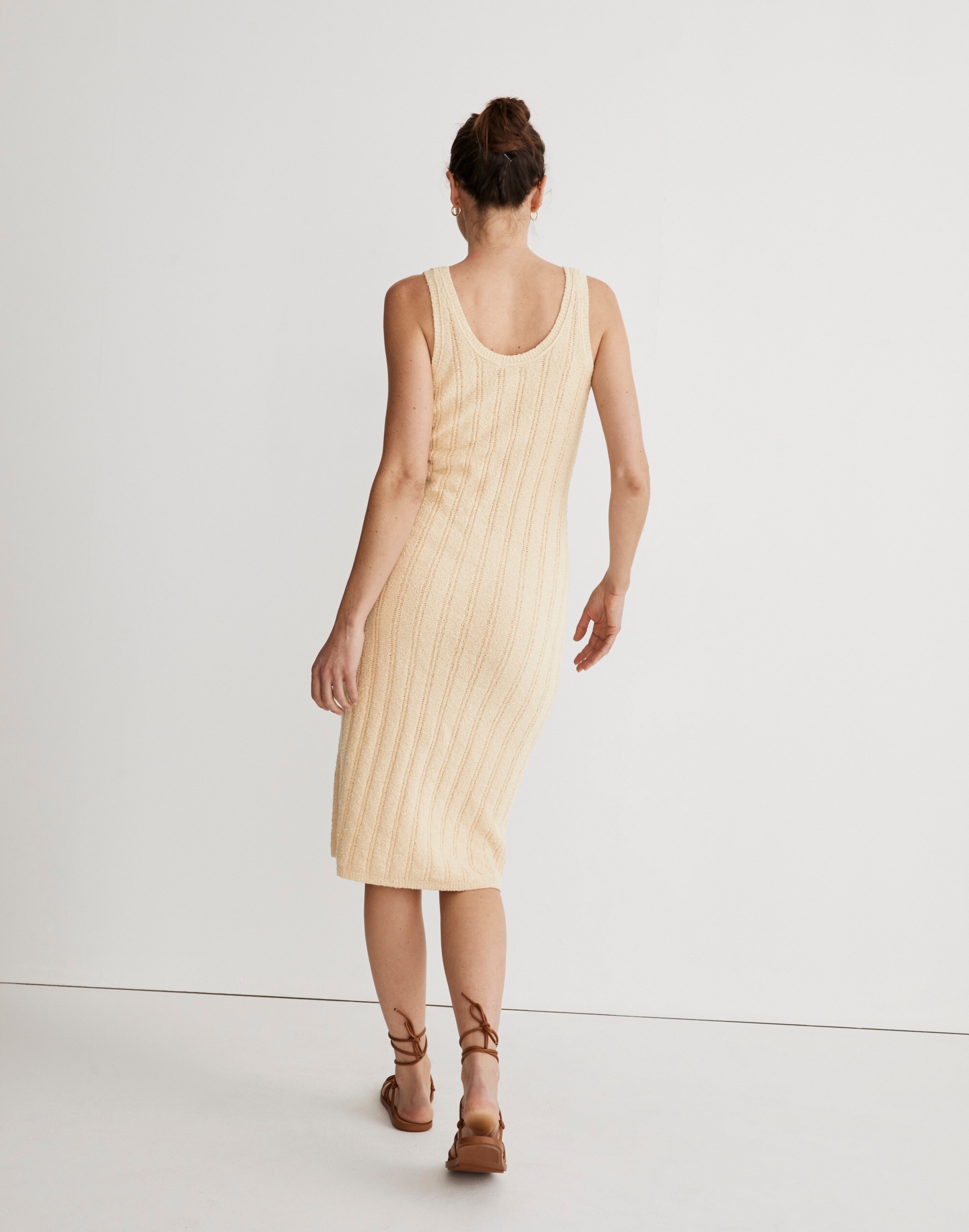 Ribbed Sleeveless Midi Sweater Dress