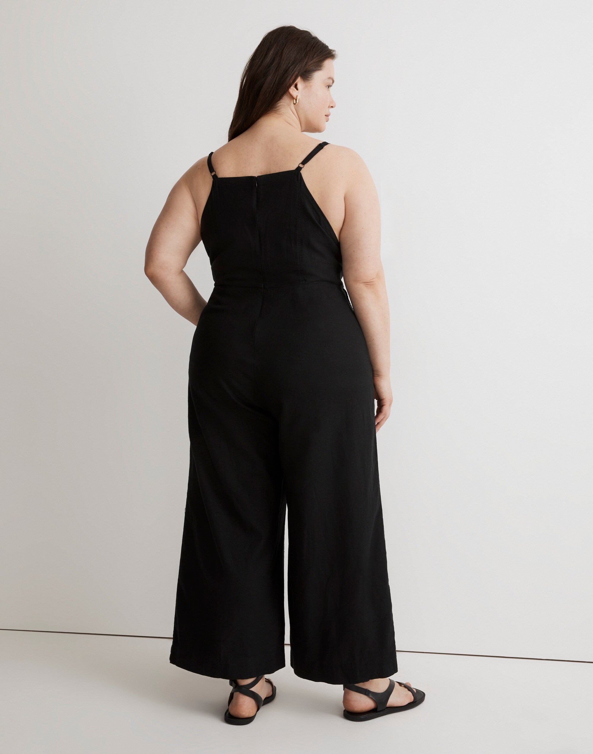 Plus Tie-Waist Crop Wide-Leg Jumpsuit