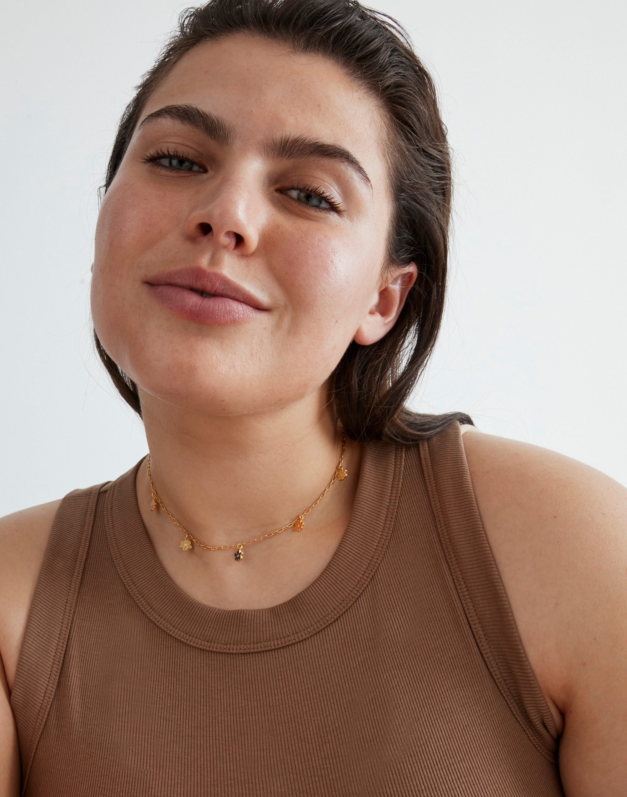 Enamel Floral Charm Necklace