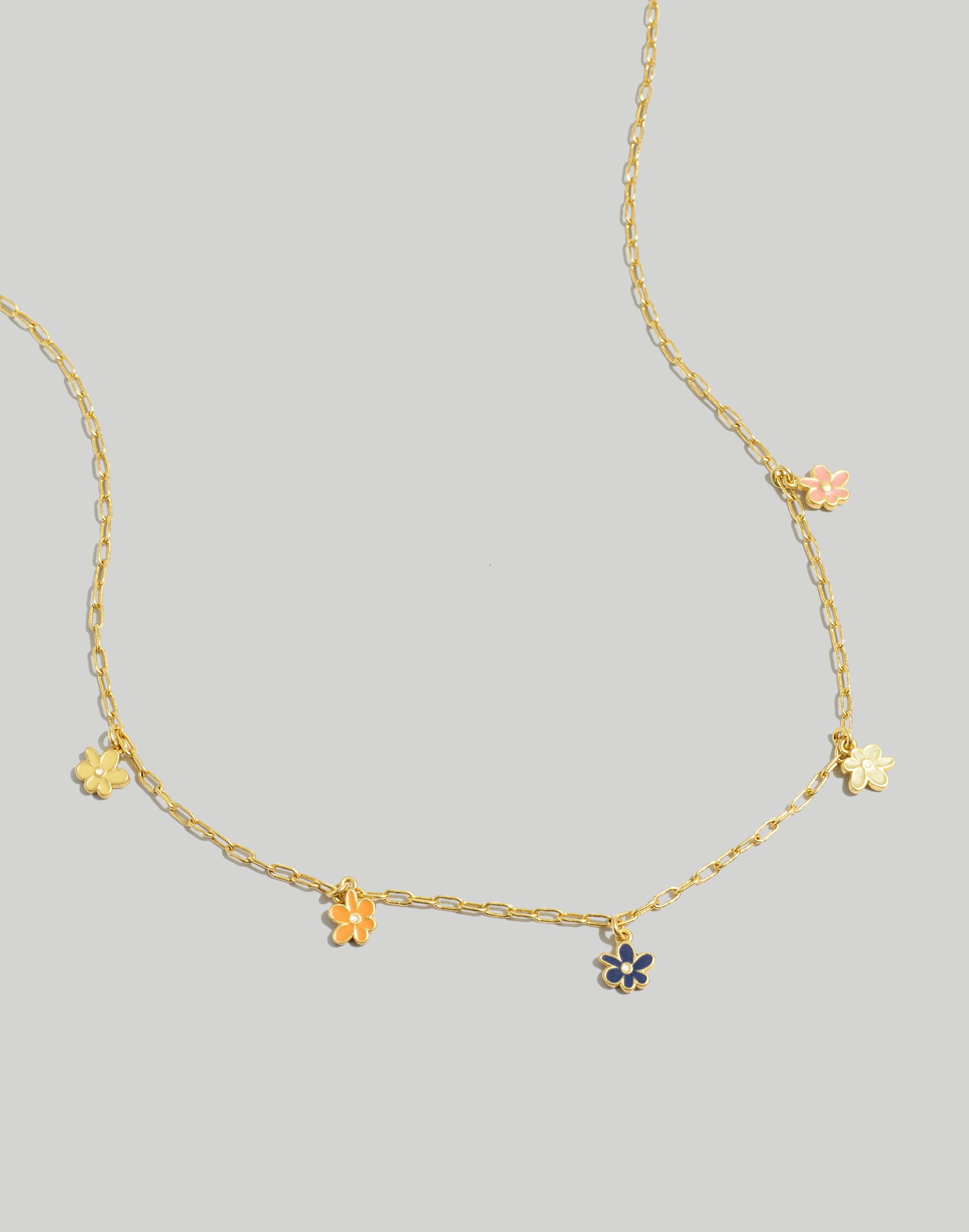 Enamel Floral Charm Necklace